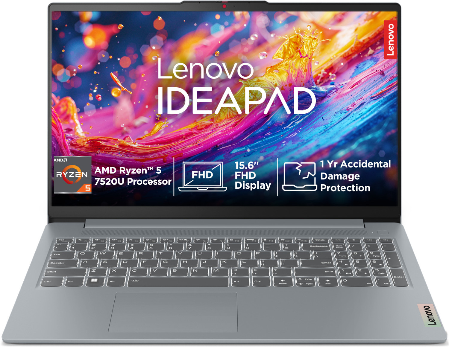 Image of Lenovo IdeaPad Slim 3 AMD Ryzen 5 Quad Core 7520U - (16 GB /512 GB SSD /Windows 11 Home) IdeaPad Slim 3 15AMN8 Thin and Light Laptop
