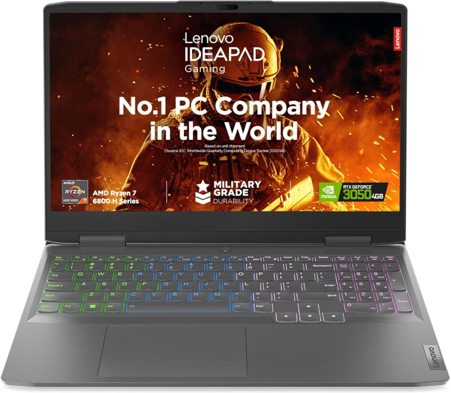 Image of Lenovo AMD Ryzen 7 Octa Core - (16 GB /512 GB SSD /Windows 11 Home /4 GB Graphics /NVIDIA GeForce GTX GTX 3050) 15ARH7 Gaming Laptop
