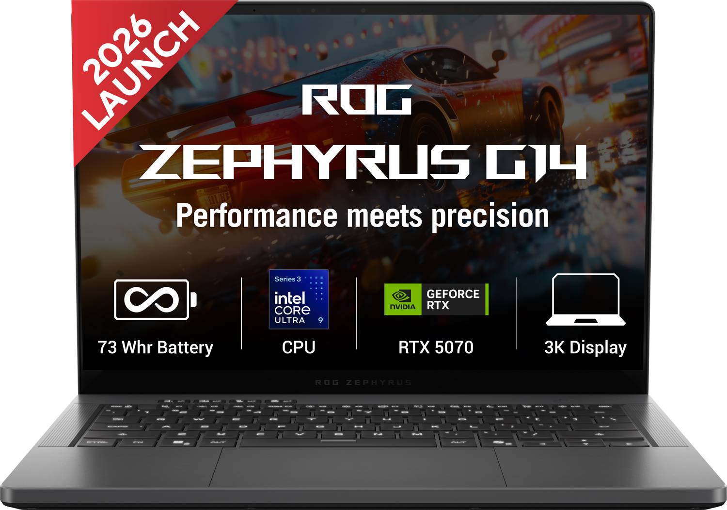ASUS ROG Zephyrus G14 OLED (2026) Intel Core Ultra 9 386H - (32 GB/1 TB SSD/Windows 11 Home/8 GB Graphics/NVIDIA GeForce RTX 5070/120 Hz) GU405AP-SY041WS Gaming Laptop