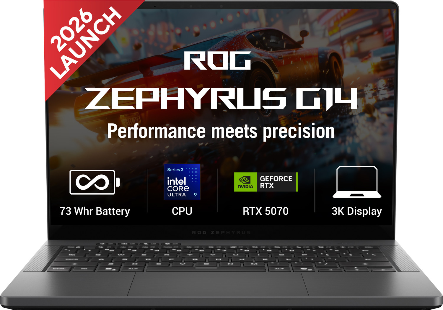 Image of ASUS ROG Zephyrus G14 OLED (2026) Intel Core Ultra 9 386H - (32 GB /1 TB SSD /Windows 11 Home /8 GB Graphics /NVIDIA GeForce RTX 5070 /120 Hz) GU405AP-SY041WS Gaming Laptop