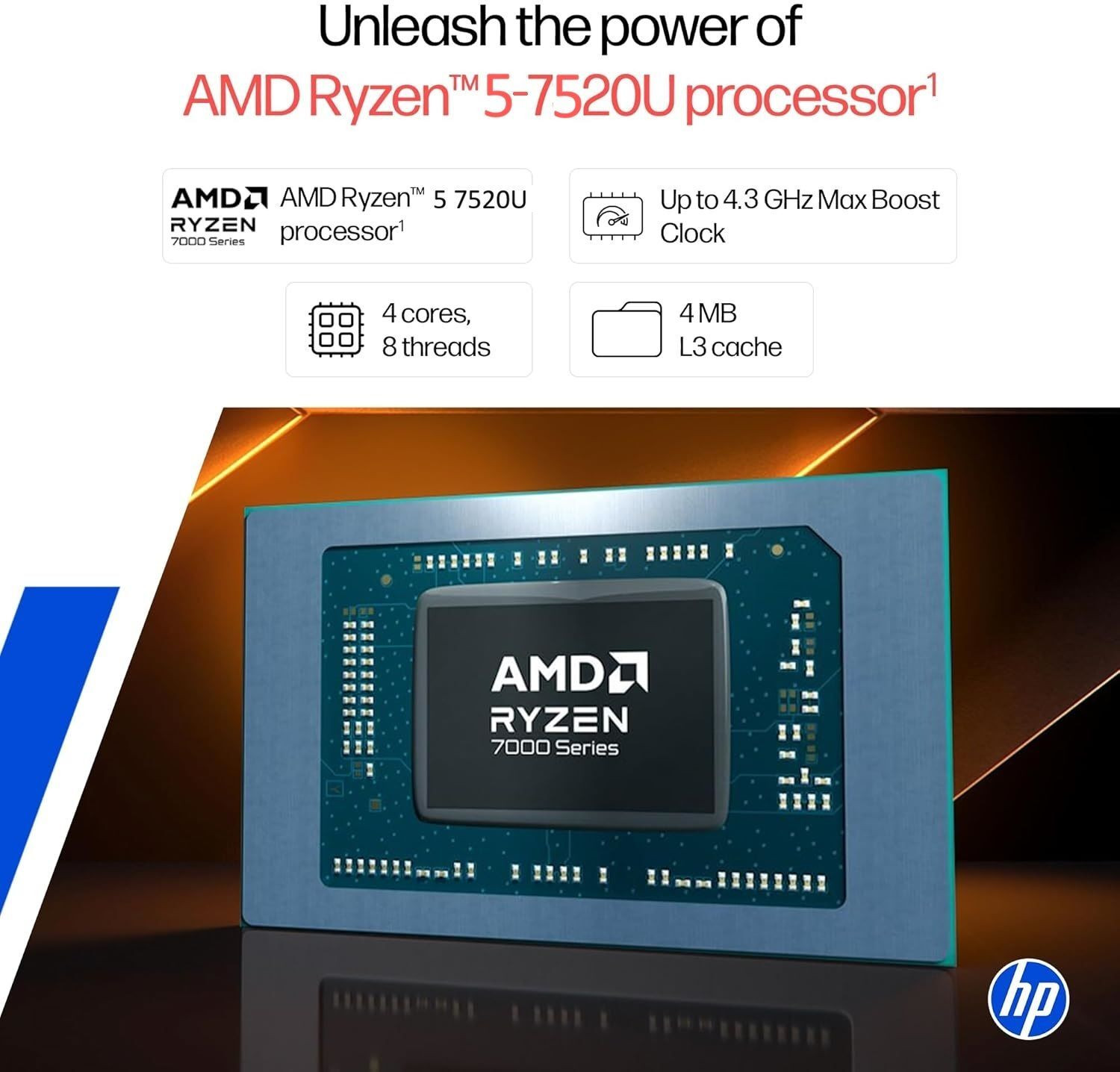Image of HP 15s AMD Ryzen 5 Quad Core 7520U - (16 GB /512 GB SSD /Windows 11 Home) 15-fc0030AU | 15-fc0690AU Thin and Light Laptop