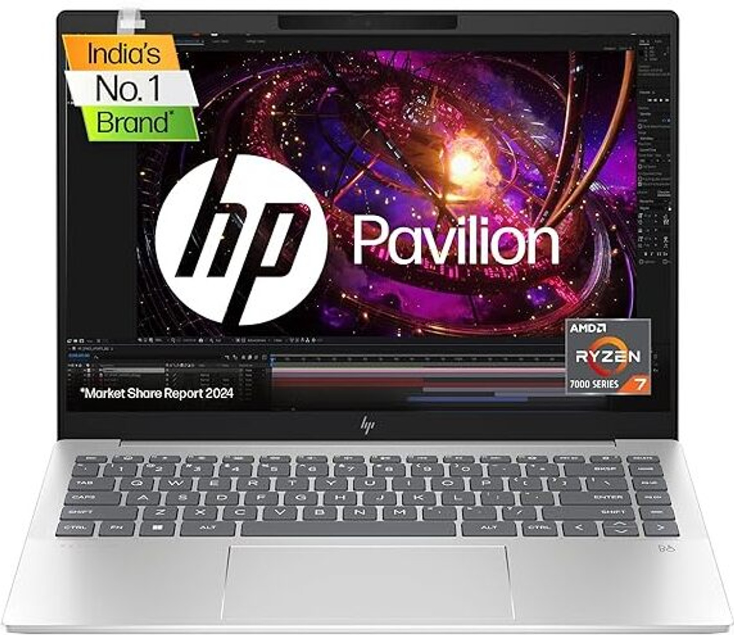 Image of HP Pavilion Plus AMD Ryzen 7 7th Gen 7000 - (16 GB /1 TB SSD /Windows 11 Home) 14-ey0789AU Thin and Light Laptop