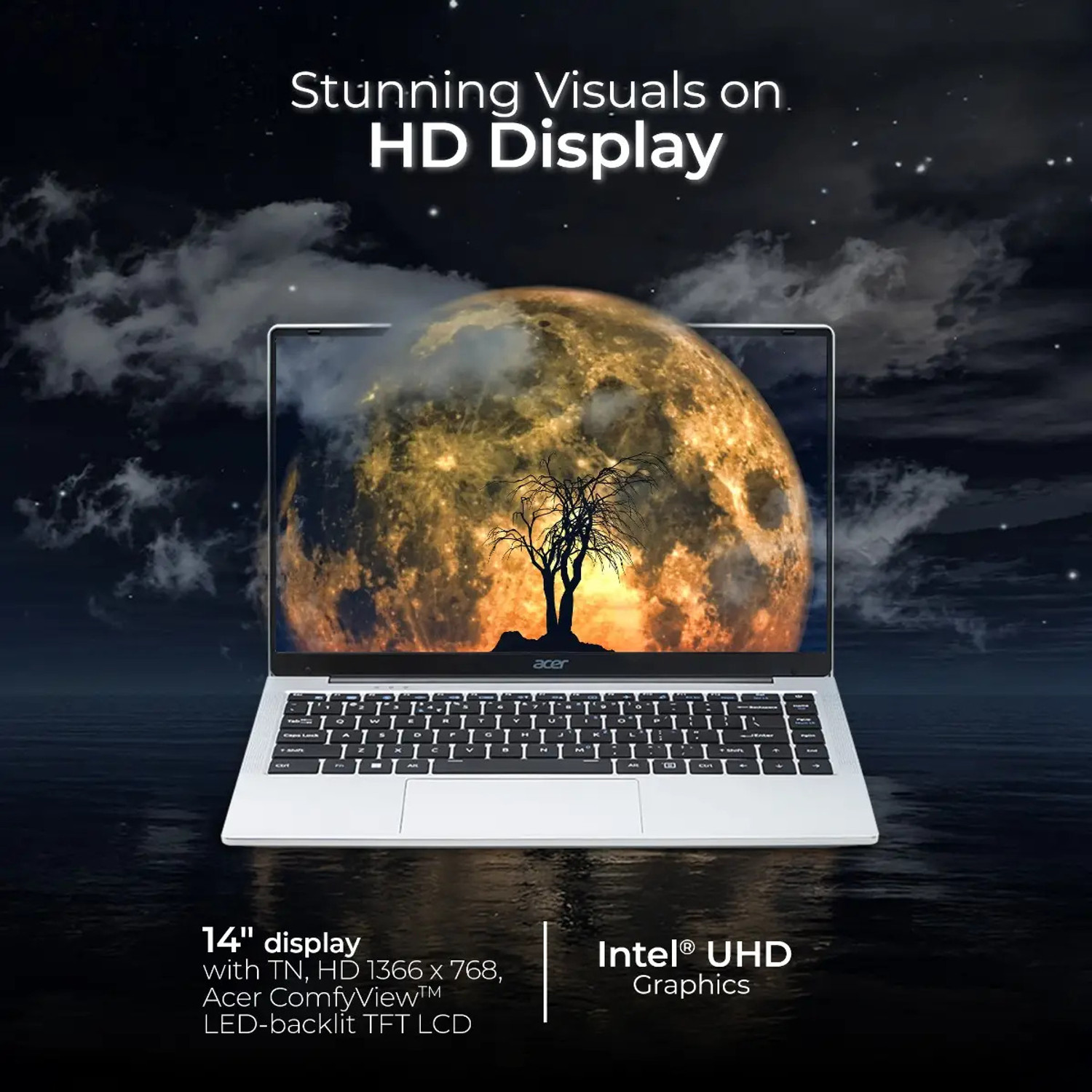Image of Acer Aspire One Intel Celeron Dual Core N4500 - (12 GB /500 GB SSD /Windows 11 Home) A114-45 Thin and Light Laptop