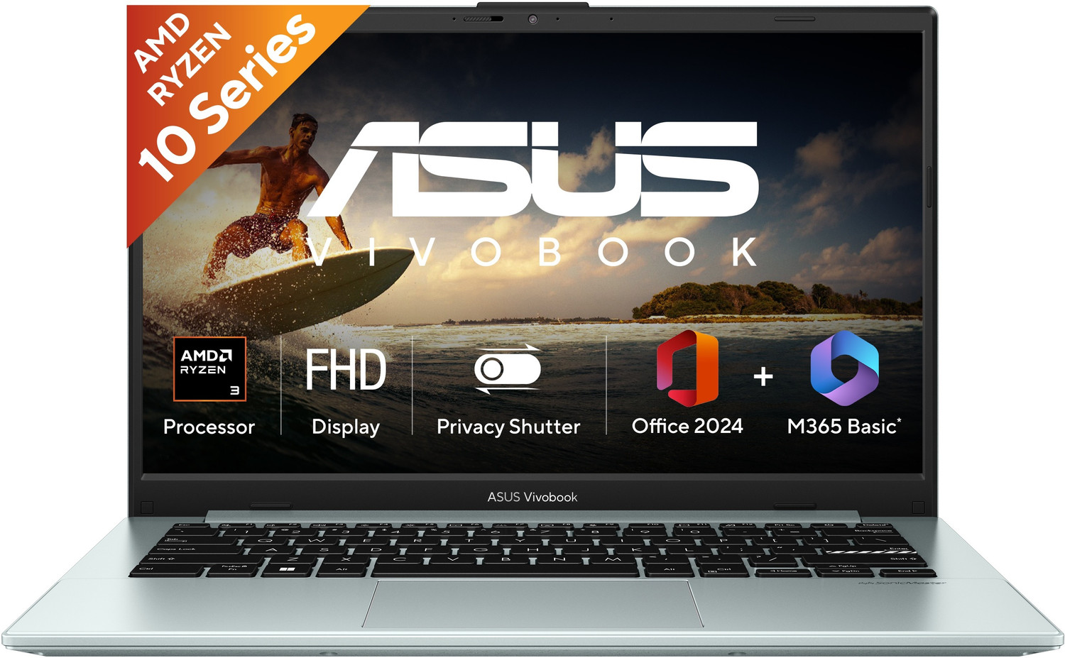 Image of ASUS Vivobook Go 15 (2026) with Office 2024 + M365 Basic* AMD Ryzen 3 Quad Core 30 - (8 GB /512 GB SSD /Windows 11 Home) E1504FA-BQ2117WS Thin and Light Laptop