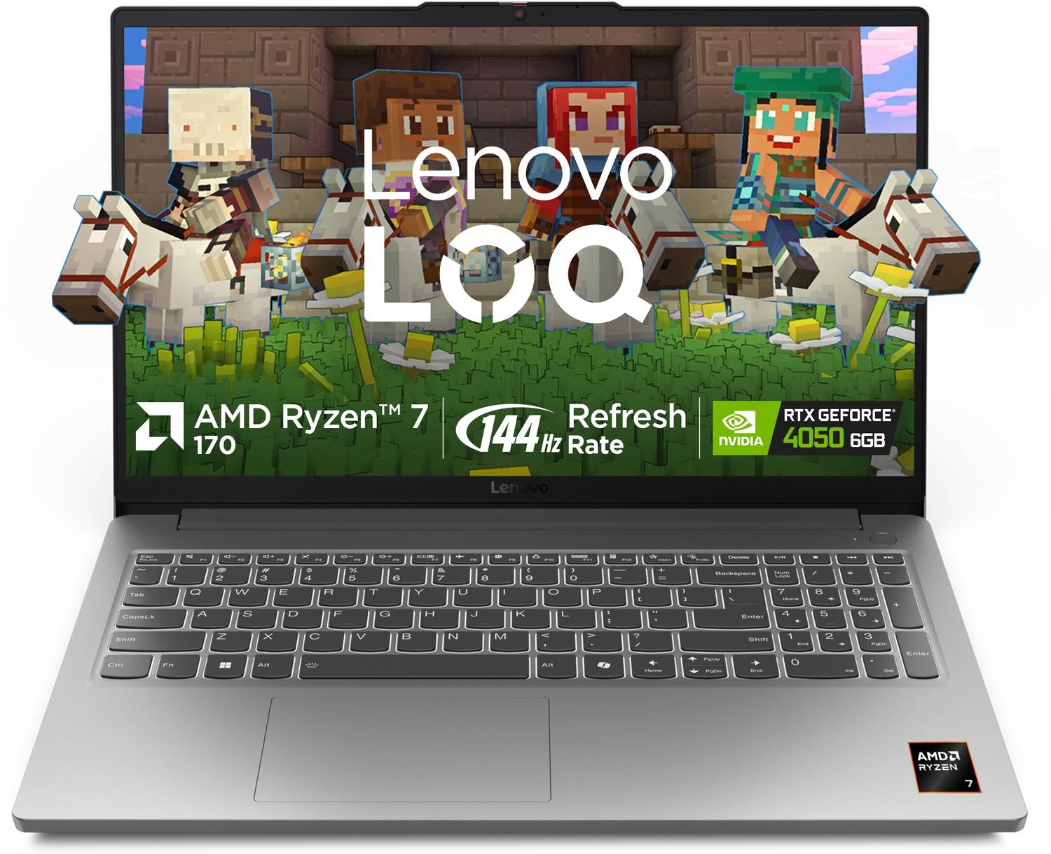Lenovo LoQ Essential AMD Ryzen 7 Octa Core 170 - (16 GB/512 GB SSD/Windows 11 Home/6 GB Graphics/NVIDIA GeForce RTX 4050) LOQ 15ARP10E Gaming Laptop