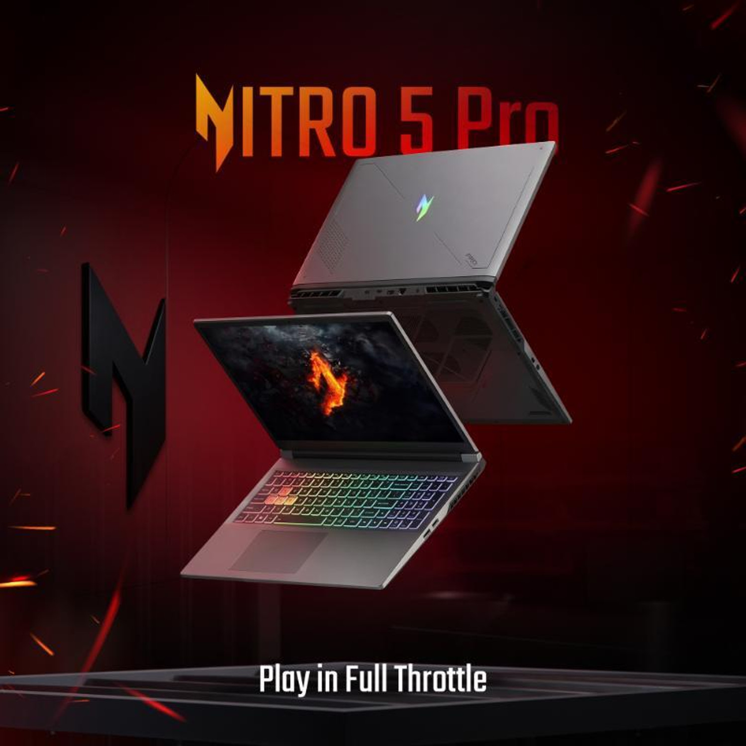 Image of Acer Nitro 5 Pro Intel Core i5 14th Gen 14450HX - (16 GB /1 TB SSD /Windows 11 Home /6 GB Graphics /NVIDIA GeForce RTX 4050) AN5P16-73G2 Gaming Laptop