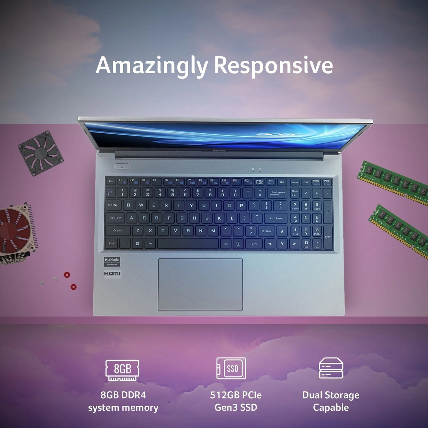Image of Acer Aspire Lite Intel Core i3 13th Gen 1305U - (8 GB /512 GB SSD /Windows 11 Home) AL15-53 Thin and Light Laptop