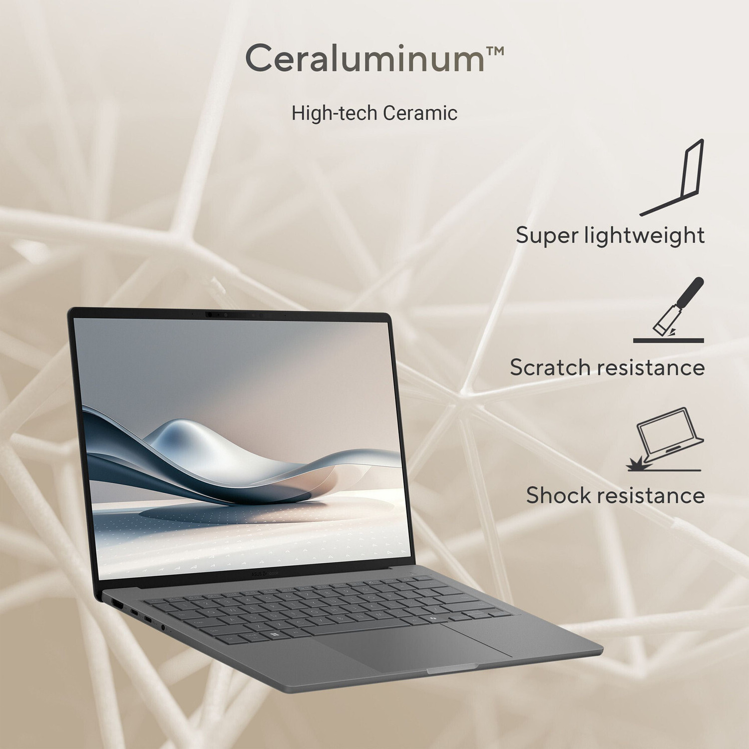 Image of ASUS Zenbook A14 OLED (2025), MSO 2024 + M365 Basic, Metal Body, Backlit Keyboard, Intel X - (16 GB /512 GB SSD /Windows 11 Home) UX3407QA-QD259WS Thin and Light Laptop