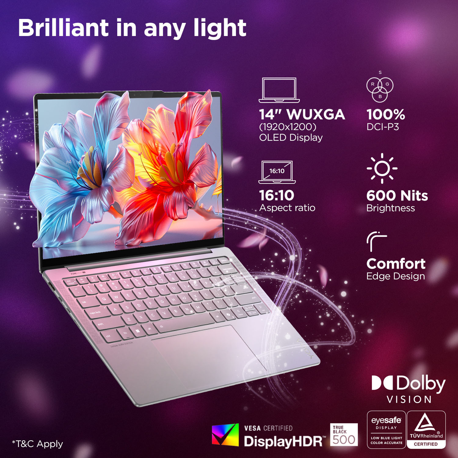 Image of Lenovo Yoga Slim 7 Aura Edition OLED Display Intel Core Ultra 5 226V - (16 GB /512 GB SSD /Windows 11 Home) Yoga Slim 7 14ILL10 Laptop