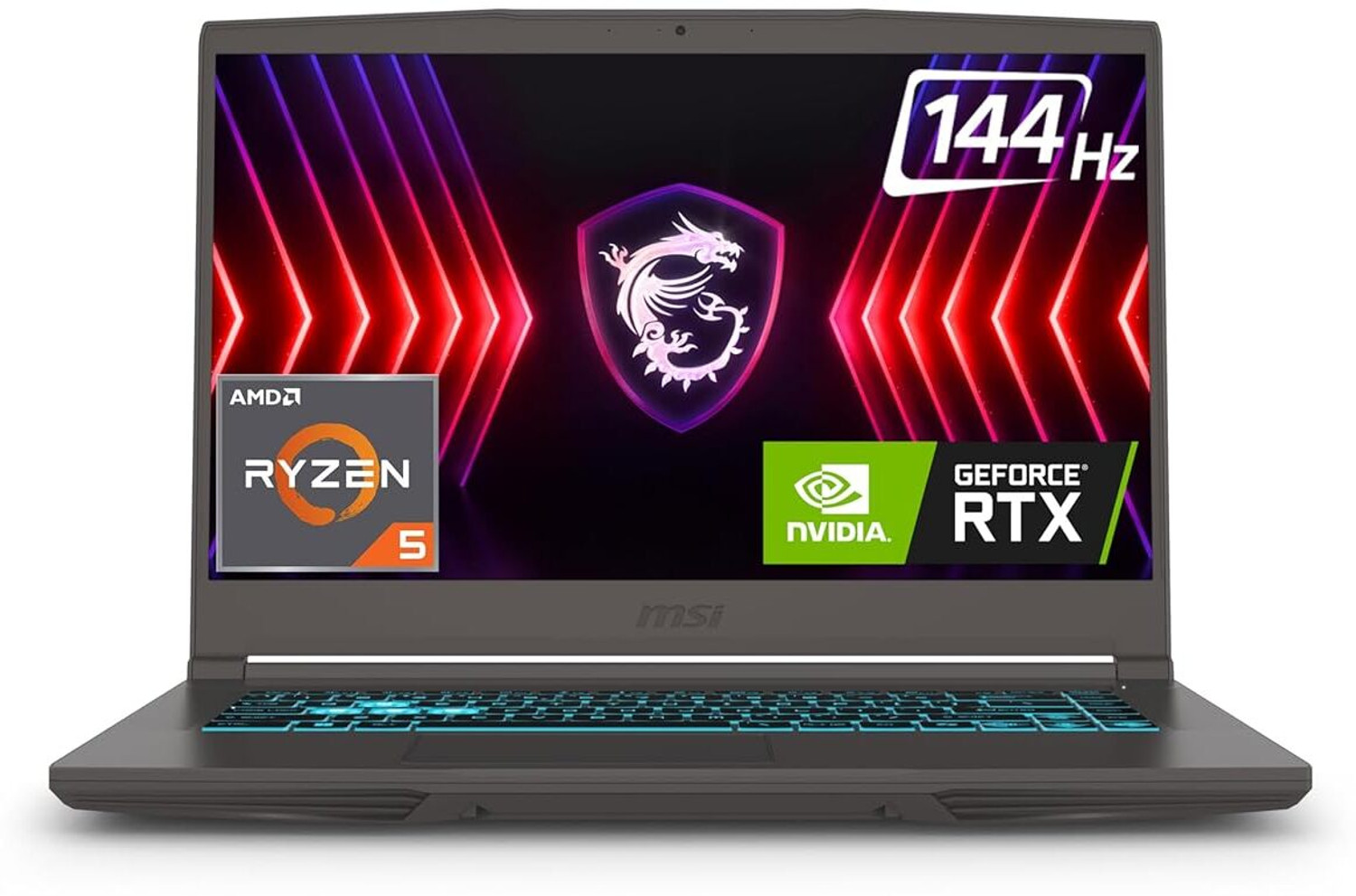 Image of MSI Thin A15 AMD Ryzen 5 Hexa Core 7th Gen 7535HS - (16 GB /512 GB SSD /Windows 11 Home /4 GB Graphics /NVIDIA GeForce RTX 3050 /144 Hz) Thin A15 B7UC-627IN Gaming Laptop