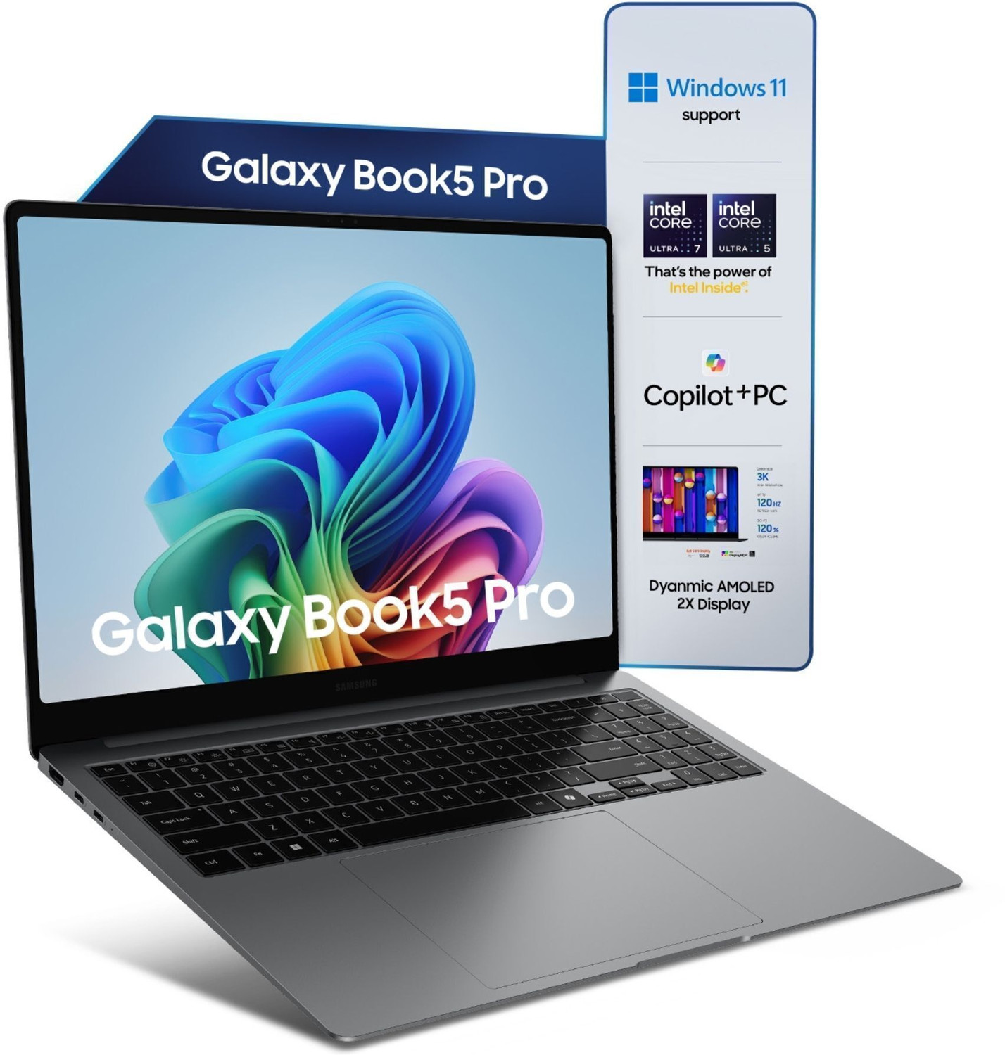 Image of Samsung Galaxy Book5 Pro AI PC Full Metal Chasis Intel Core Ultra 7 258V - (32 GB /1 TB SSD /Windows 11 Home) NP960XHA Thin and Light Laptop