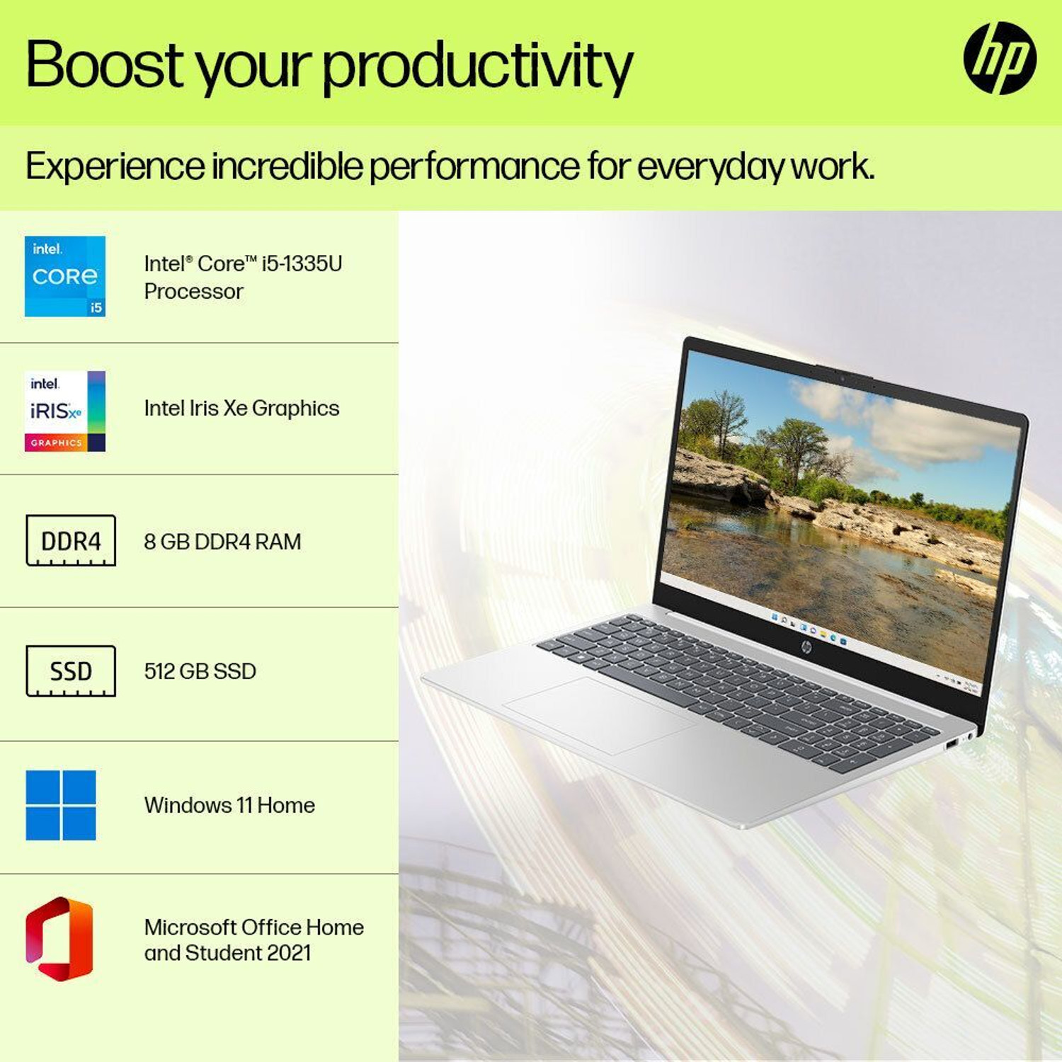 Image of HP 15s Intel Core i5 13th Gen 1335U - (8 GB /512 GB SSD /Windows 11 Home) 15-fd0022TU Thin and Light Laptop