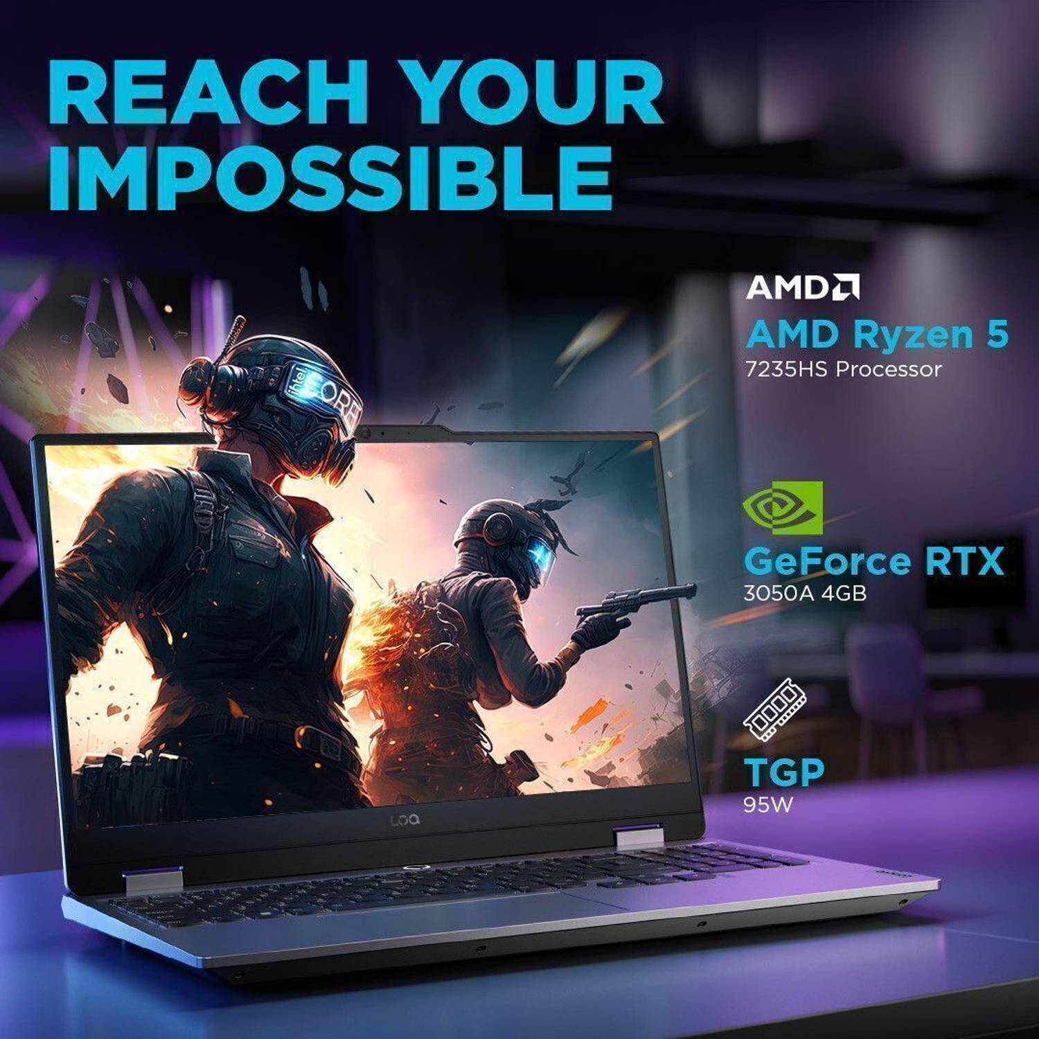 Lenovo LOQ 15ARP9 Gaming Laptop AMD Ryzen 5 7235HS - Image 5