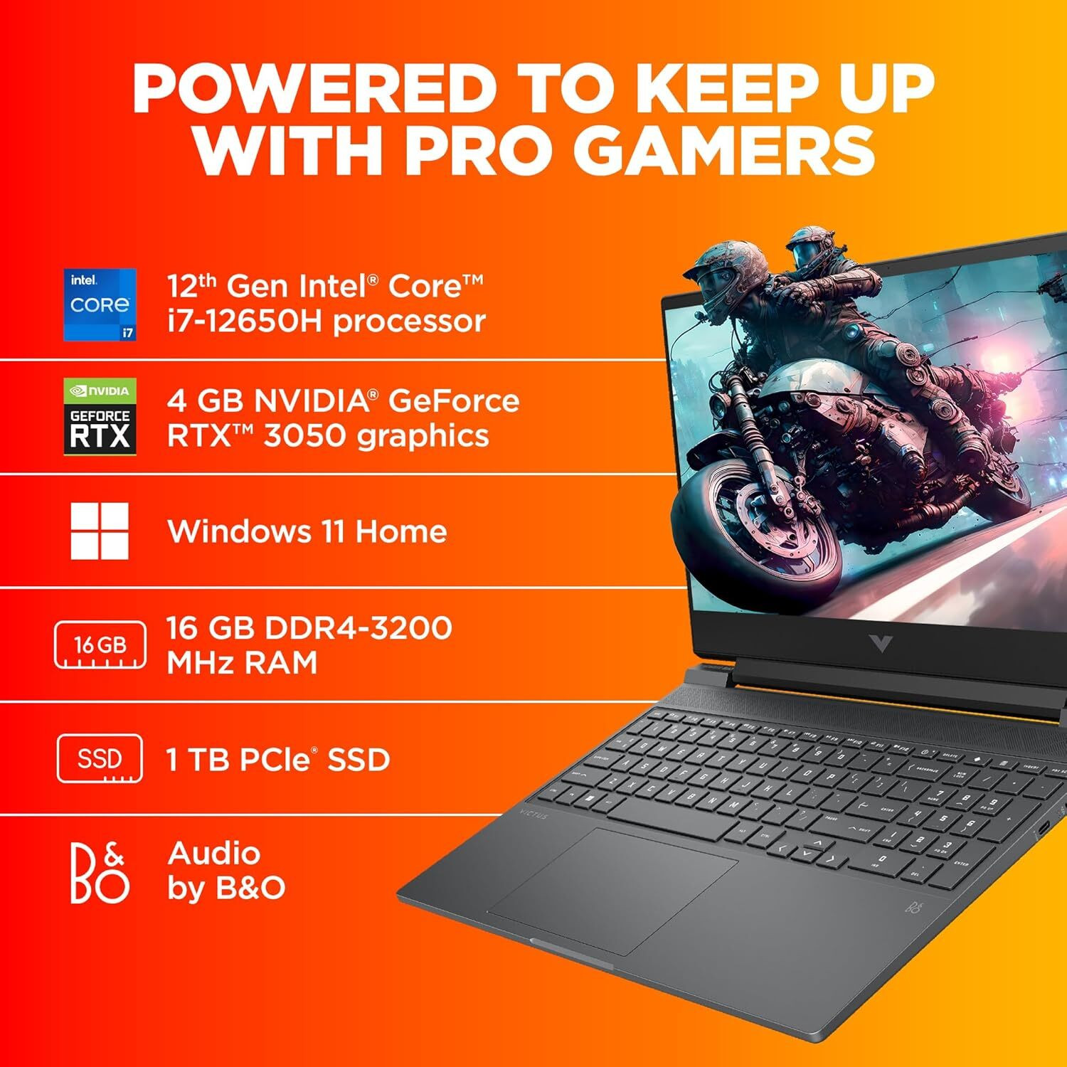 Image of HP Victus Gaming 15-With Backlit Intel Core i7 12th Gen - (16 GB /1 TB SSD /Windows 11 Home /4 GB Graphics /NVIDIA GeForce RTX NVIDIA GeForce RTX 3050) FA0187TX Gaming Laptop