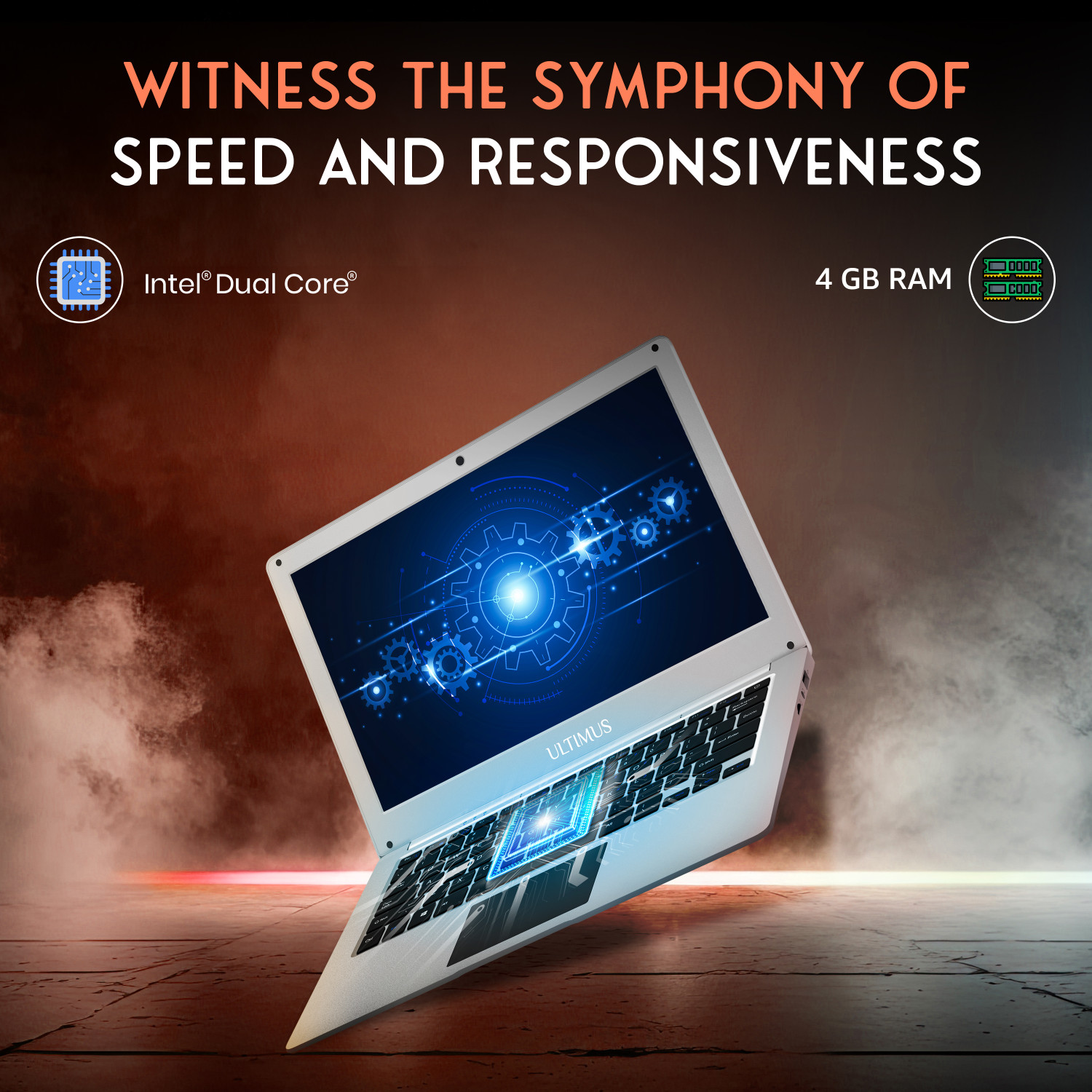 Image of Ultimus Pro Intel Celeron Dual Core N4020 - (4 GB /128 GB EMMC Storage /Windows 11 Home) NU14U3INC43BN CS Thin and Light Laptop