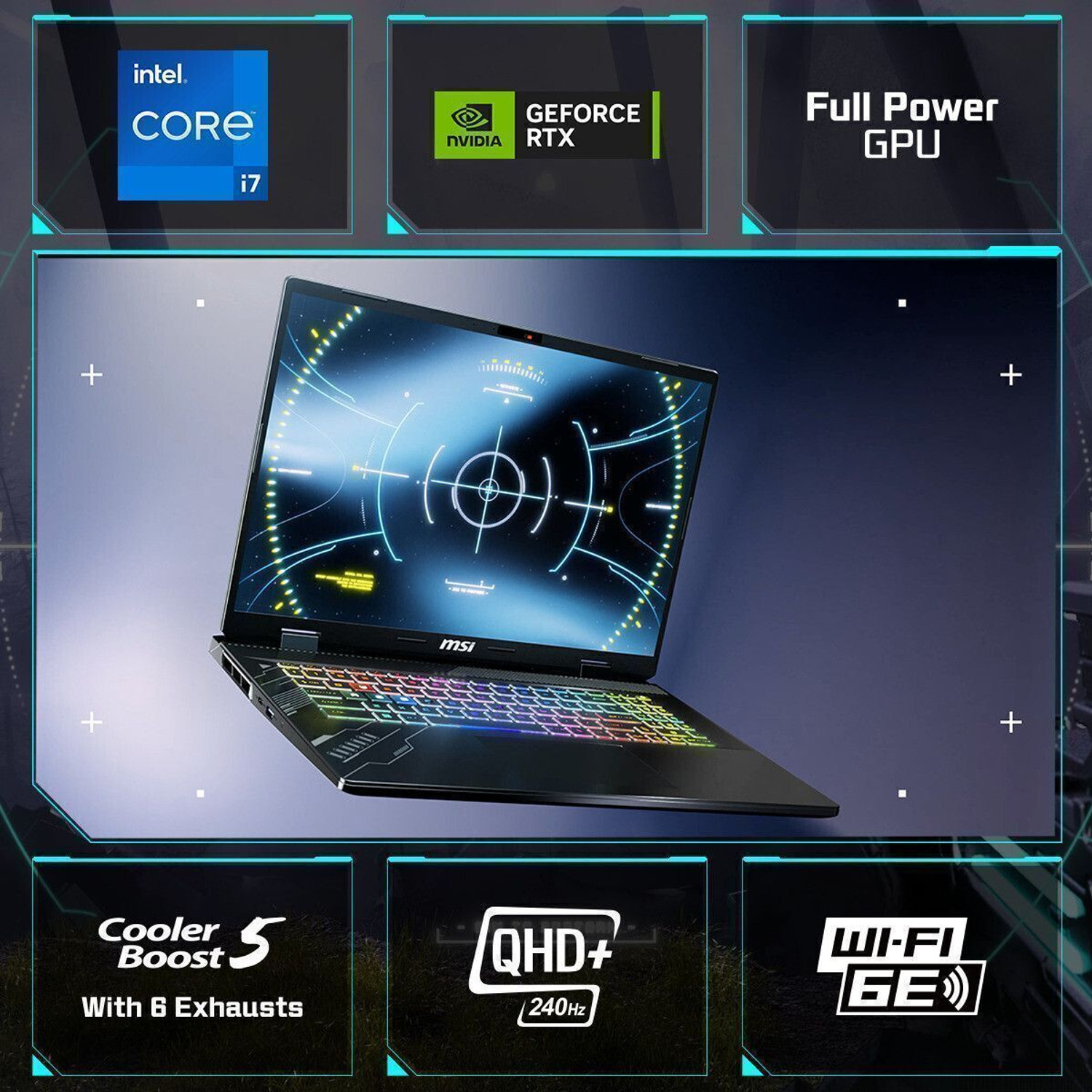 Image of MSI Crosshair 16 HX Intel Core i7 14th Gen 14700HX - (32 GB /1 TB SSD /Windows 11 Home /8 GB Graphics /NVIDIA GeForce RTX 4070 /240 Hz) Crosshair 16 HX D14VGKG-205IN Gaming Laptop