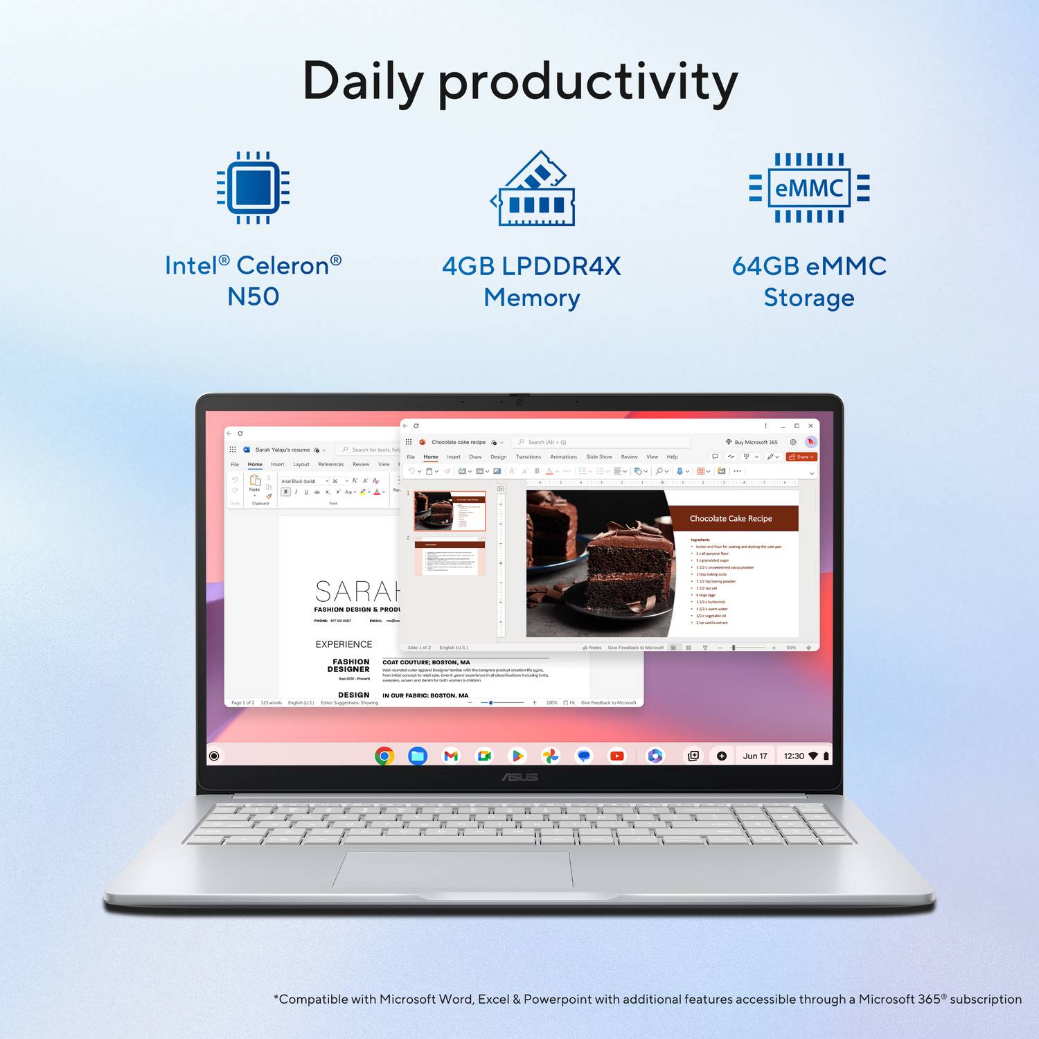 ASUS Chromebook CX15 Intel Celeron N50 4GB 64GB Silver - Image 3