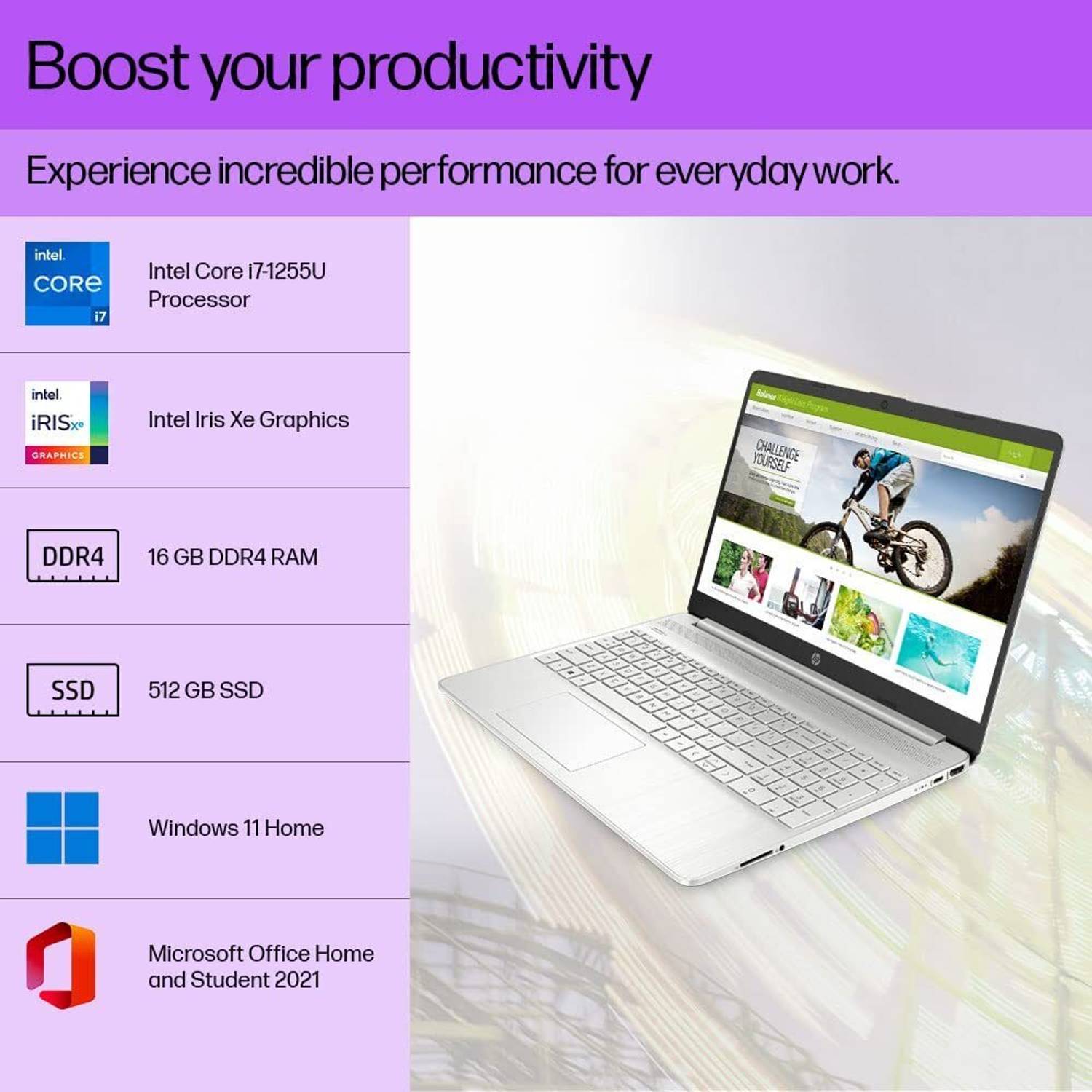 HP 15s Intel Core i7 12th Gen 1255U - (16 GB/512 GB SSD/Windows 11