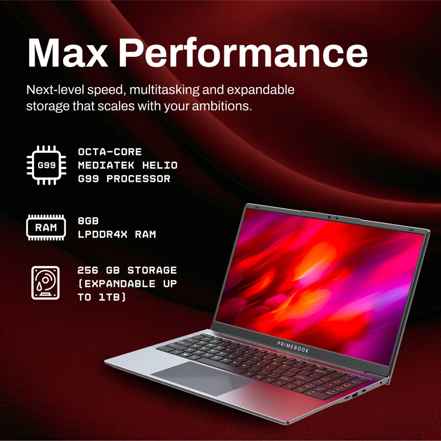 Primebook 2 Max AI MediaTek Helio G99 Laptop - Image 3