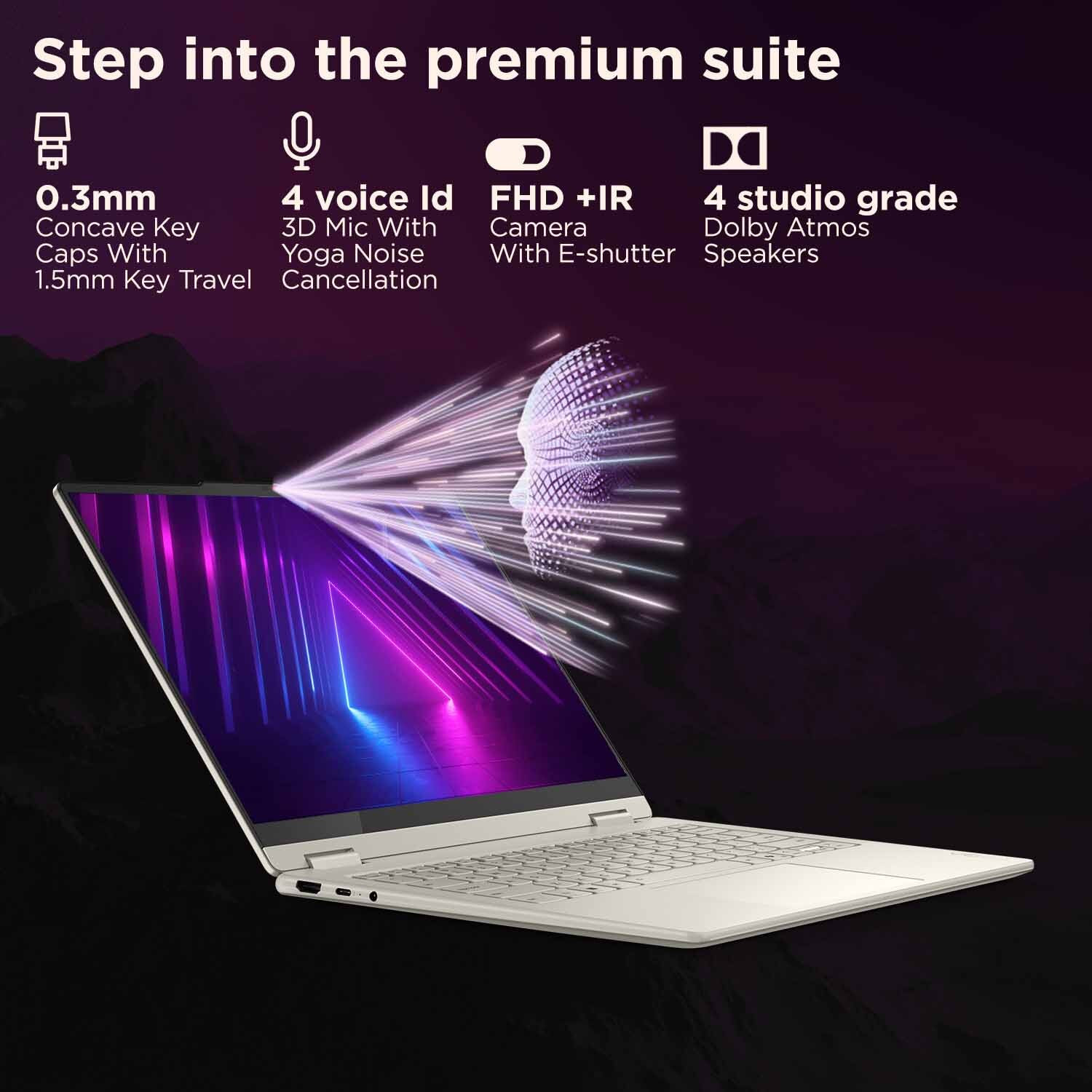 Image of Lenovo Yoga 2-in-1 OLED Display Intel Core Ultra 5 226V - (16 GB /512 GB SSD /Windows 11 Home) Yoga 7 2-in-1 14ILL10 Laptop