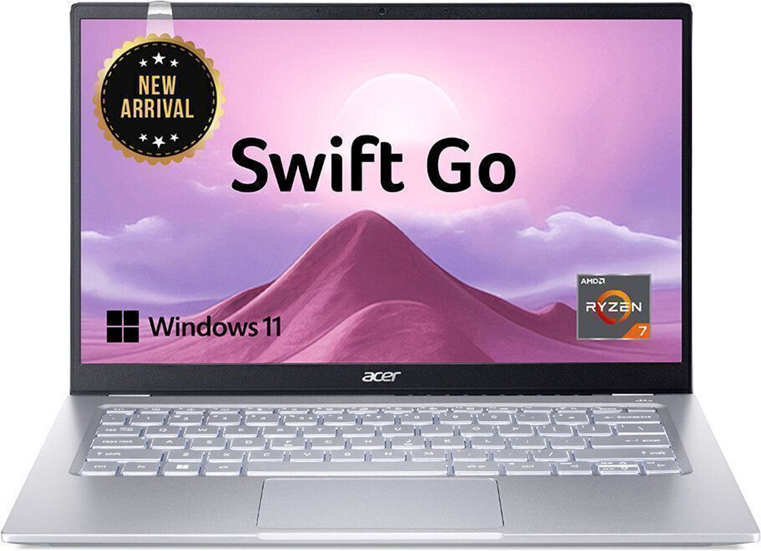 Image of Acer Swift Go 14 AMD Ryzen 7 Octa Core 7730U - (16 GB /1 TB SSD /Windows 11 Home) SFG14-41 Thin and Light Laptop