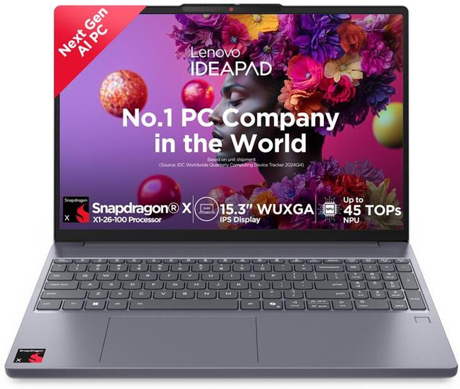 Image of Lenovo IdeaPad Slim 3 Snapdragon X - (16 GB /512 GB SSD /Windows 11 Home) 15Q8X10 Thin and Light Laptop