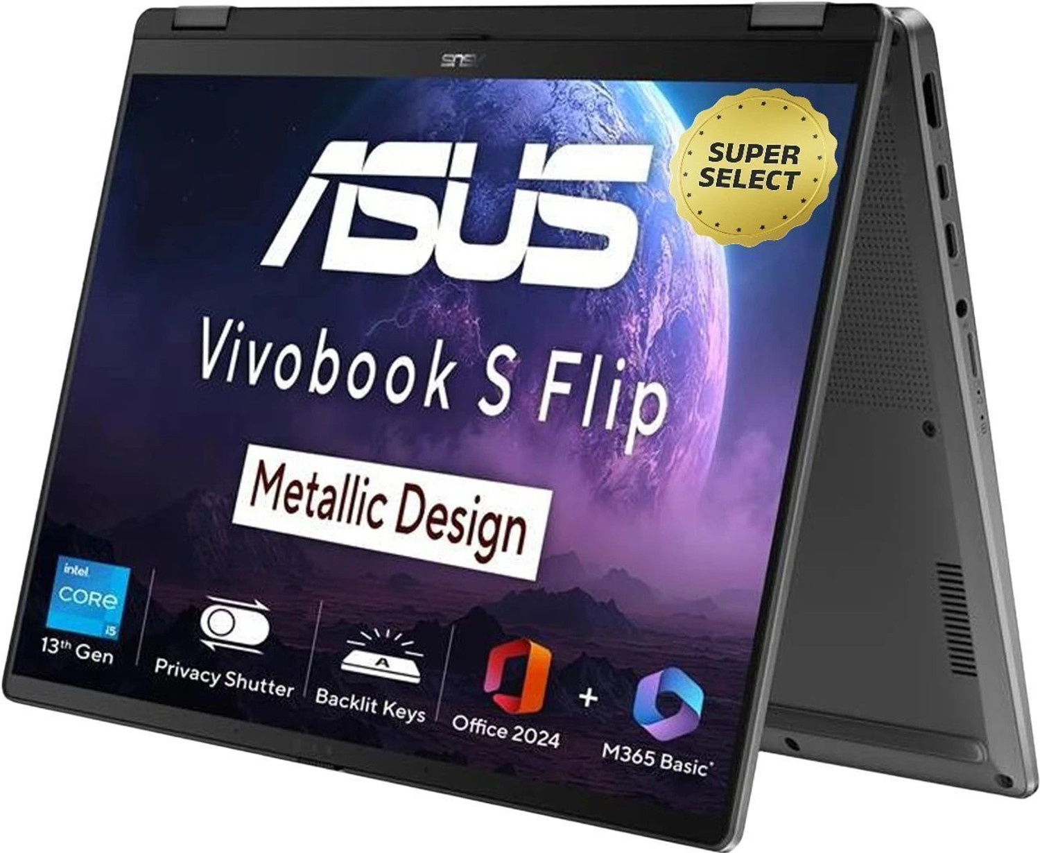 ASUS Vivobook S14 Flip (2025) with Office 2024 + M365 Basic*, A
