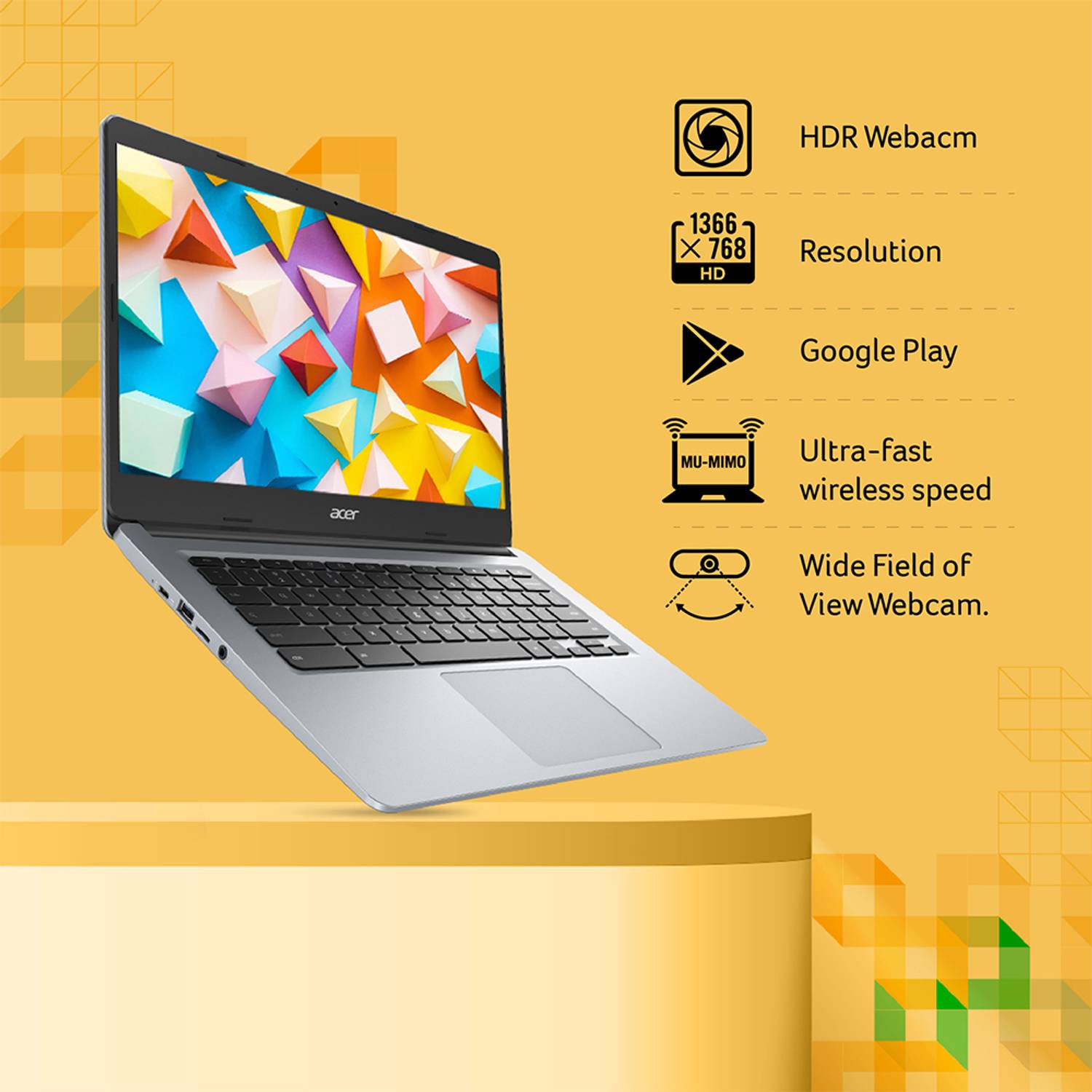 Acer Chromebook Intel Celeron N4500 8GB 128GB Silver - Image 4