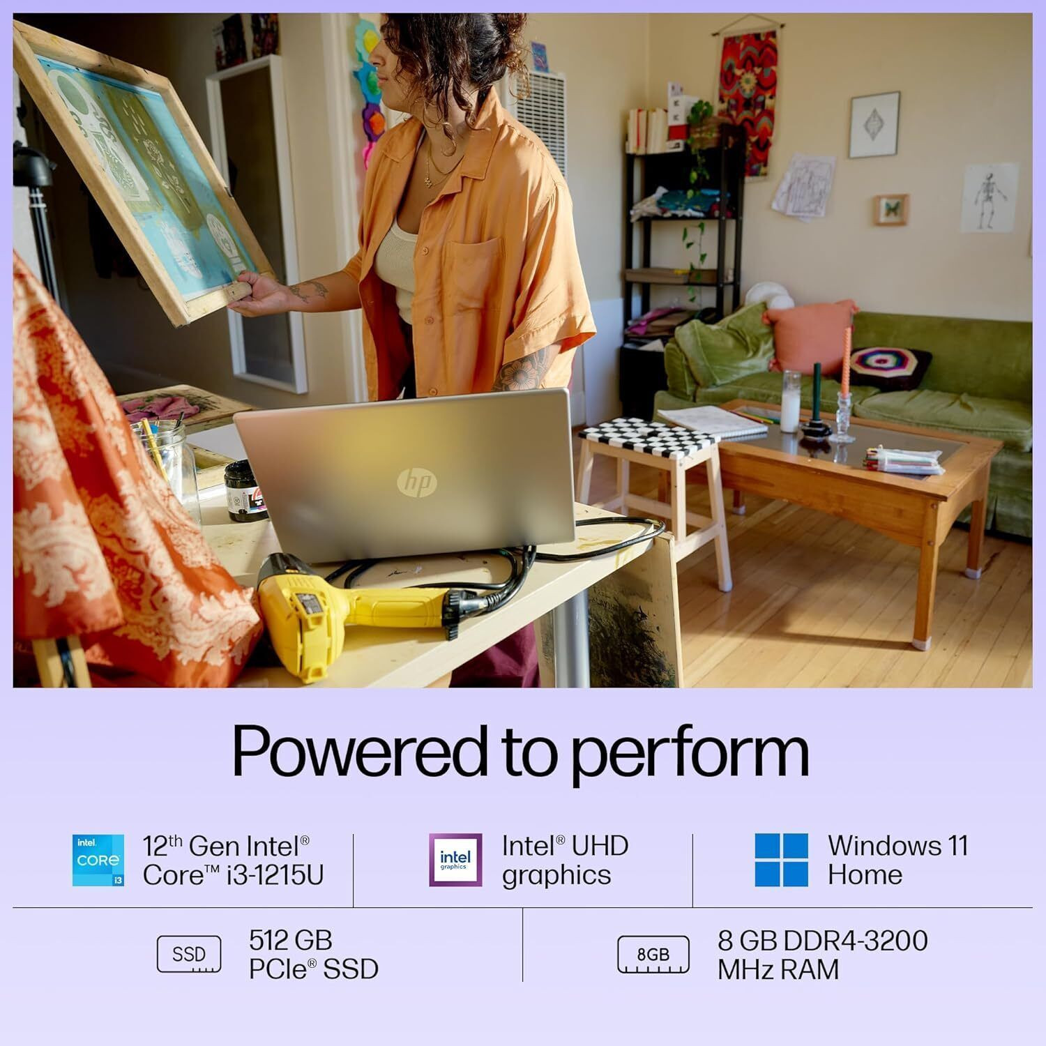 Image of HP (2024) Intel Core i3 12th Gen 1215U - (8 GB /512 GB SSD /Windows 11 Home) 15-fd0061TU Thin and Light Laptop
