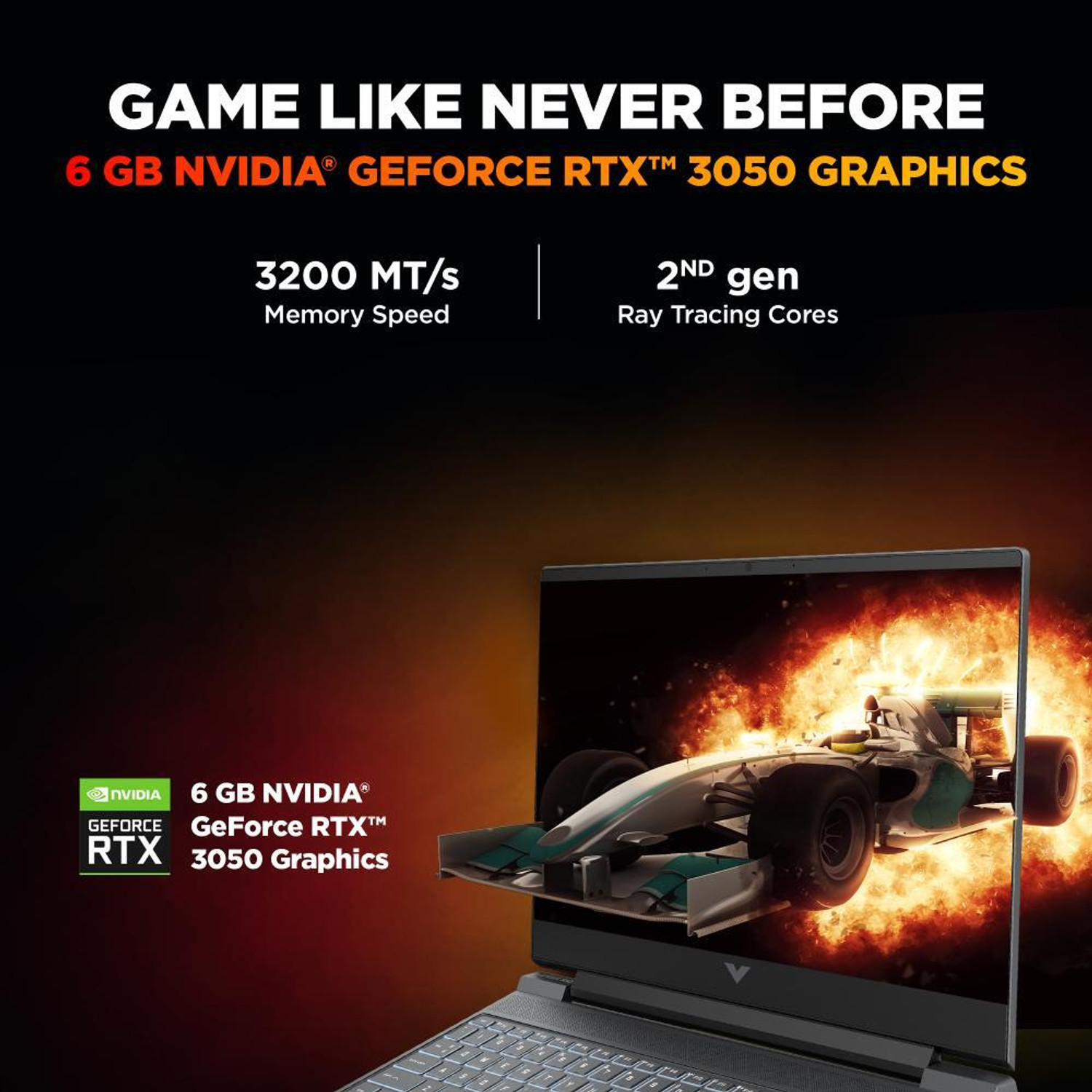 Image of HP Victus Intel Core 7 230H - (16 GB /512 GB SSD /Windows 11 Home /6 GB Graphics /NVIDIA GeForce RTX 3050) 15-fa3006TX Gaming Laptop