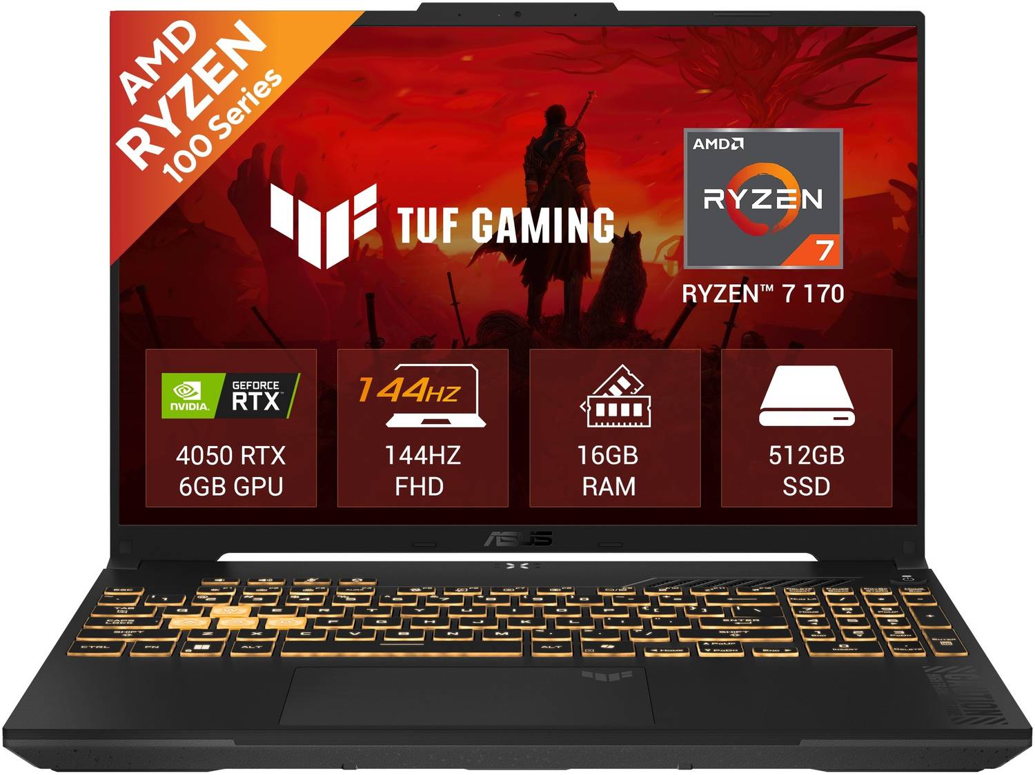 ASUS TUF Gaming A16 AMD Ryzen 7 170 16GB 512GB SSD RTX 4050 144Hz