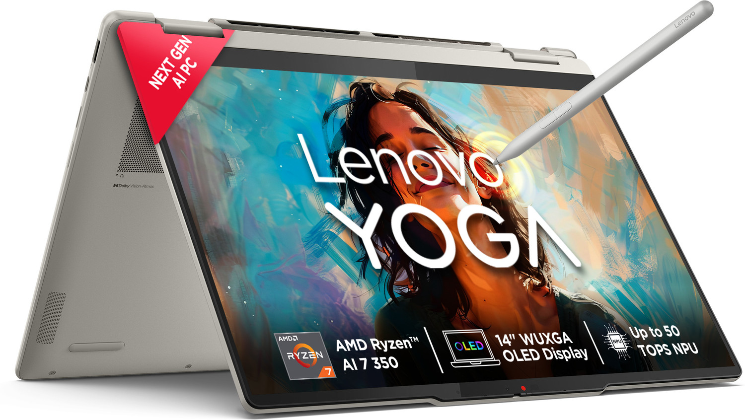 Image of Lenovo AMD Ryzen AI 7 Octa Core 350 - (32 GB /1 TB SSD /Windows 11 Home) Yoga 7 2-in-1 14AKP10 Laptop