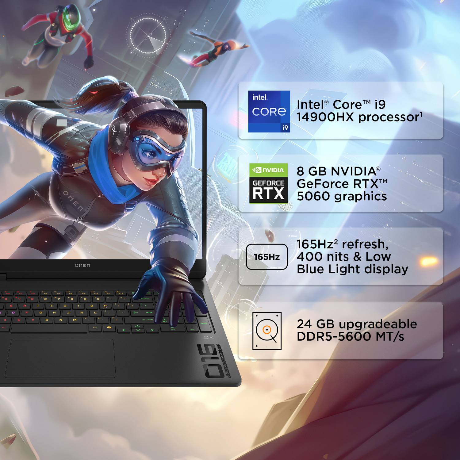 HP Omen 16 Intel Core i9 14th Gen 14900HX - (24 GB/1 TB SSD/Windows 11 Home/8 GB Graphics/NVIDIA GeForce RTX 5060) 16-am0279TX Gaming Laptop - Image 2