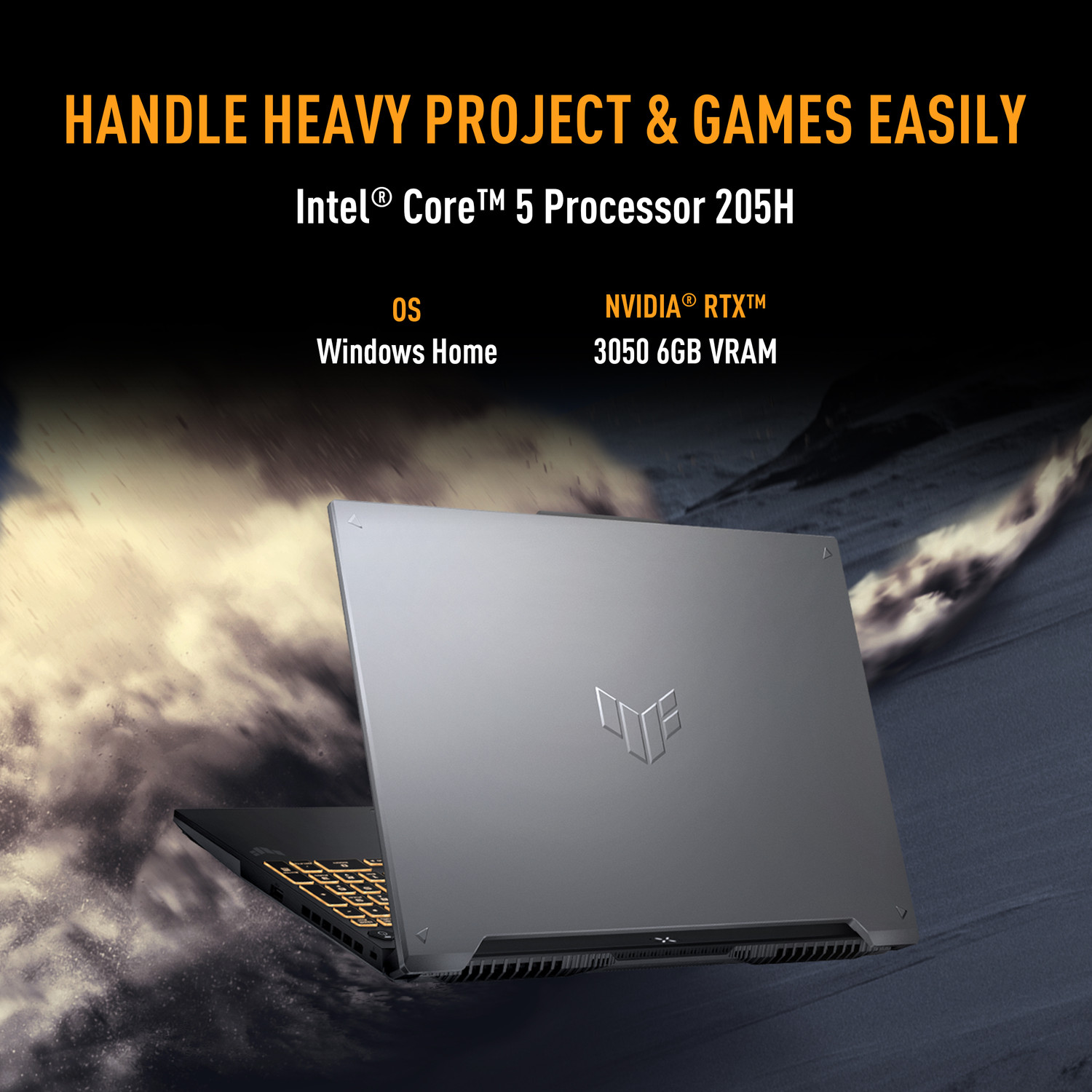 Image of ASUS TUF Gaming F16 (2026) Intel Core 5 205H - (16 GB /512 GB SSD /Windows 11 Home /6 GB Graphics /NVIDIA GeForce RTX 3050 /144 Hz) FX607VJR-TU325WS Gaming Laptop