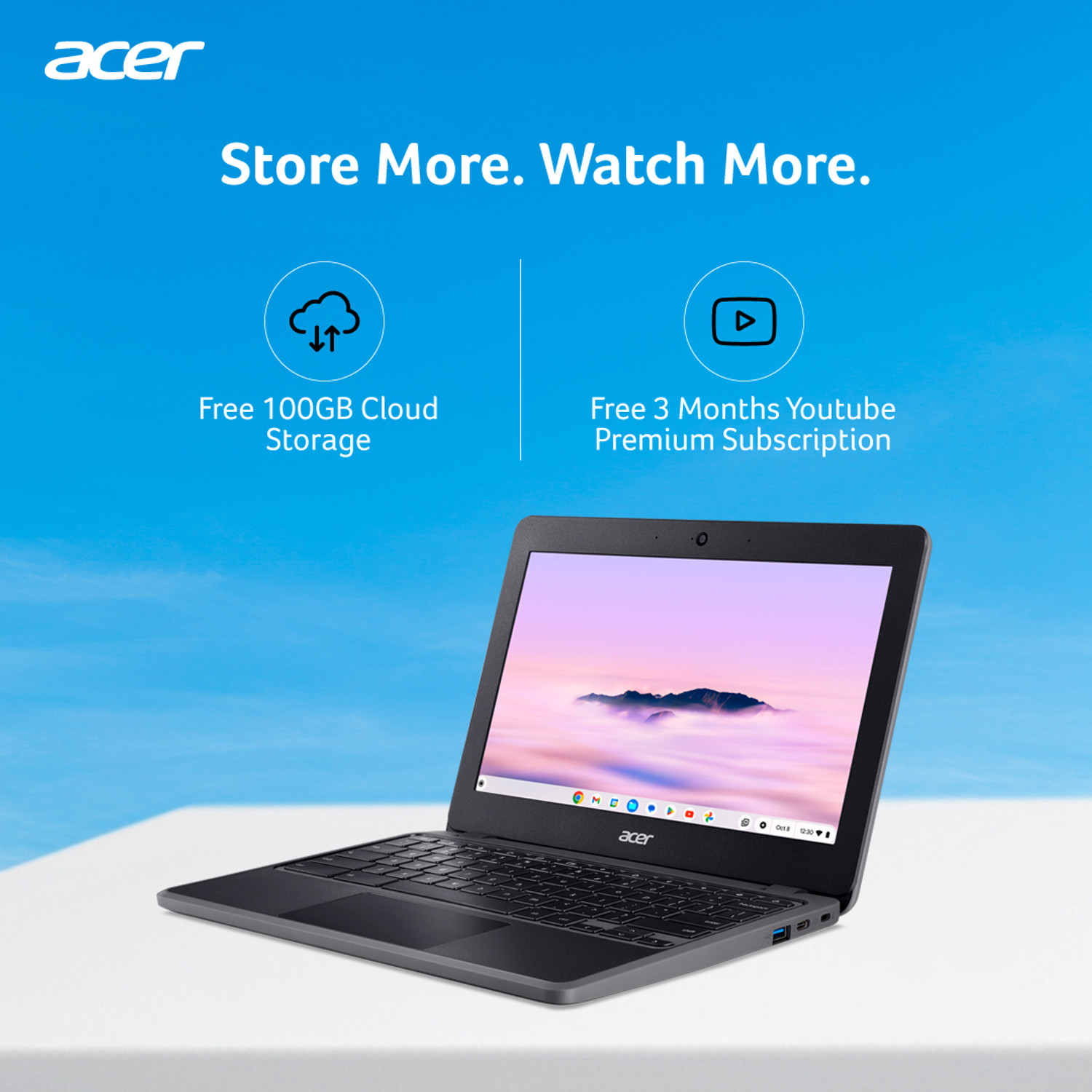 Image of Acer Chromebook Intel Celeron Dual Core N4500 - (4 GB /64 GB EMMC Storage /Chrome OS) C734-C2ED Chromebook