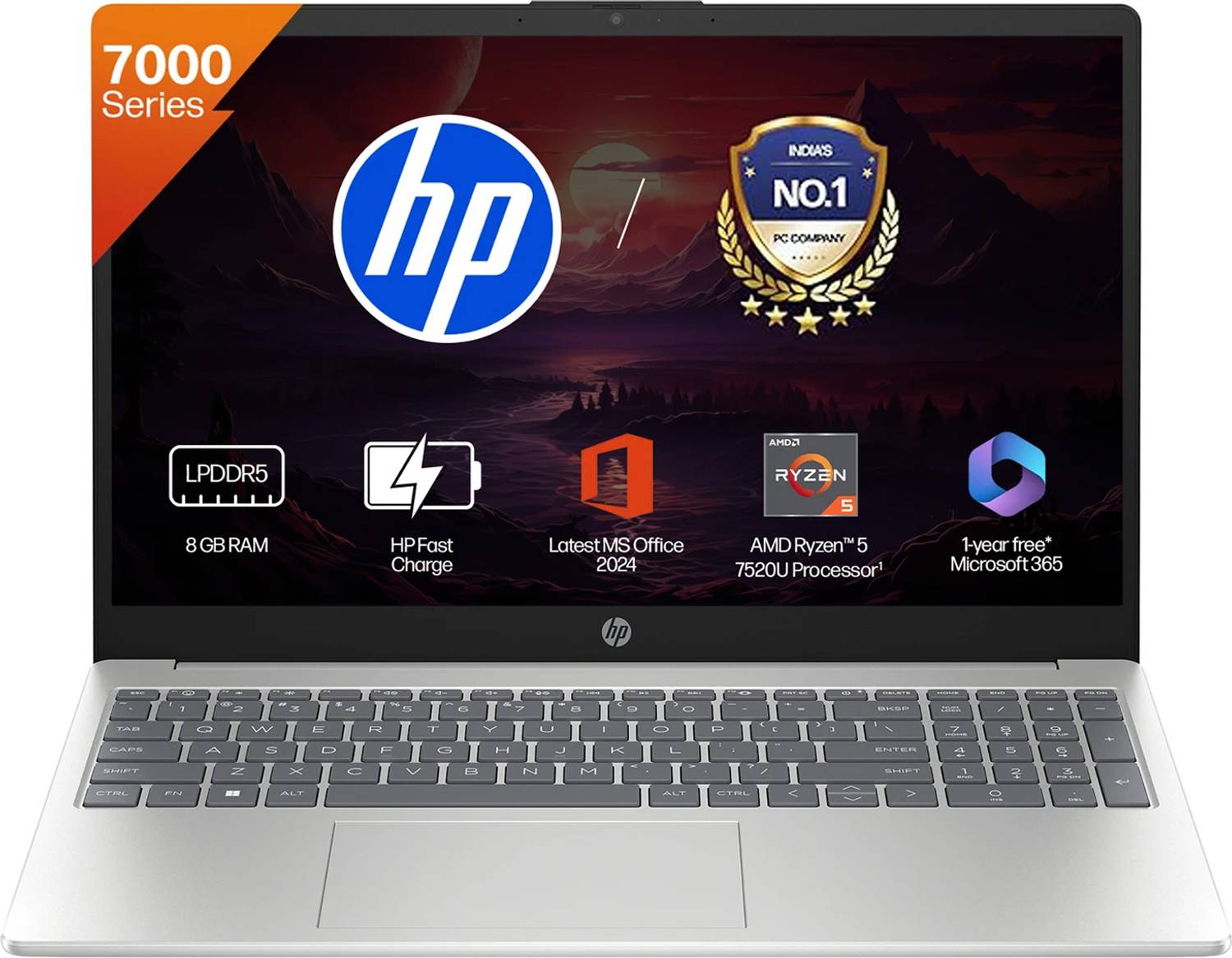 HP 15 AMD Ryzen 5 Quad Core 7520U - (8 GB/512 GB SSD/Windows 11 Home) 15-fc0805AU Thin and Light Laptop