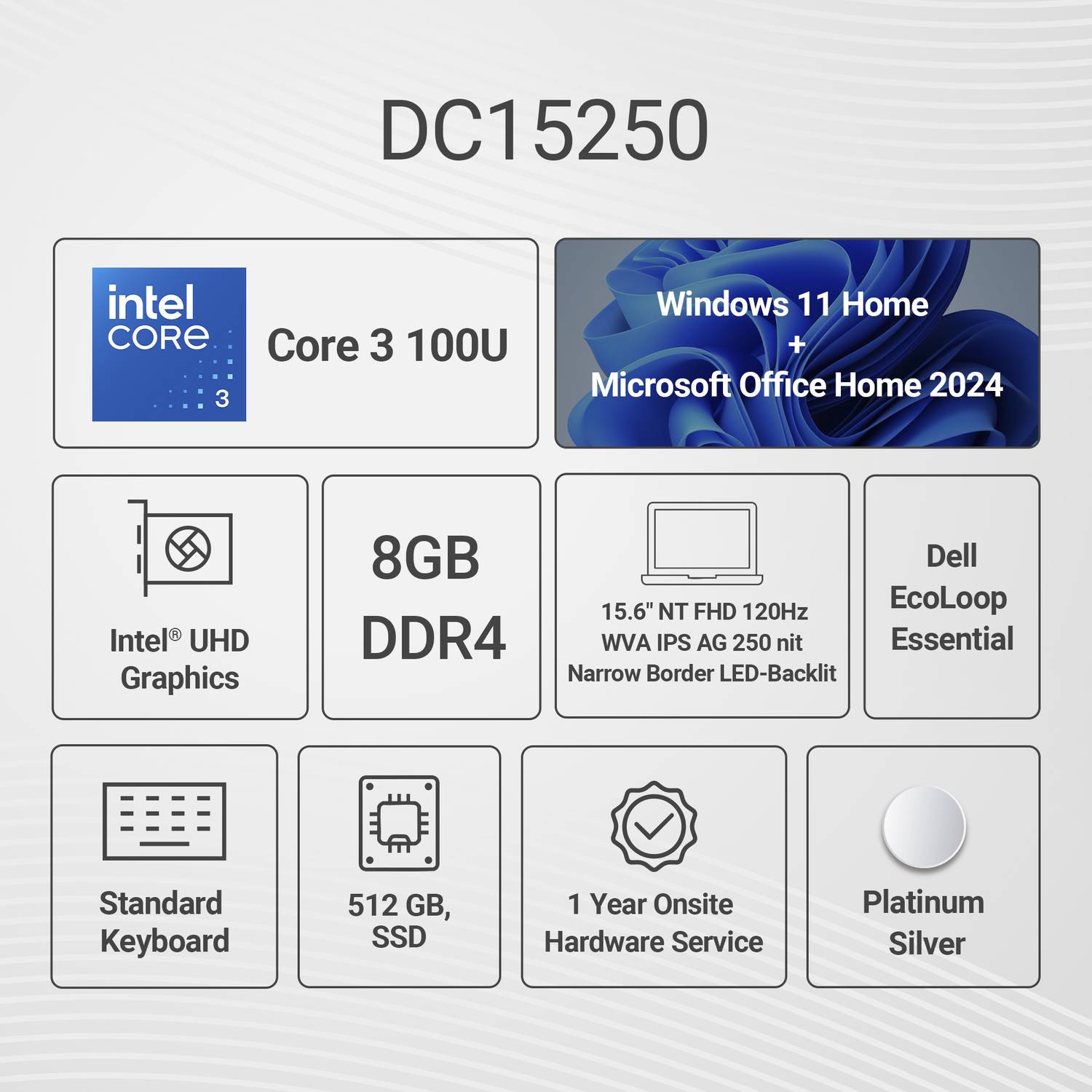 DELL Inspiron 15 Core i3 100U 8GB 512GB SSD - Image 2