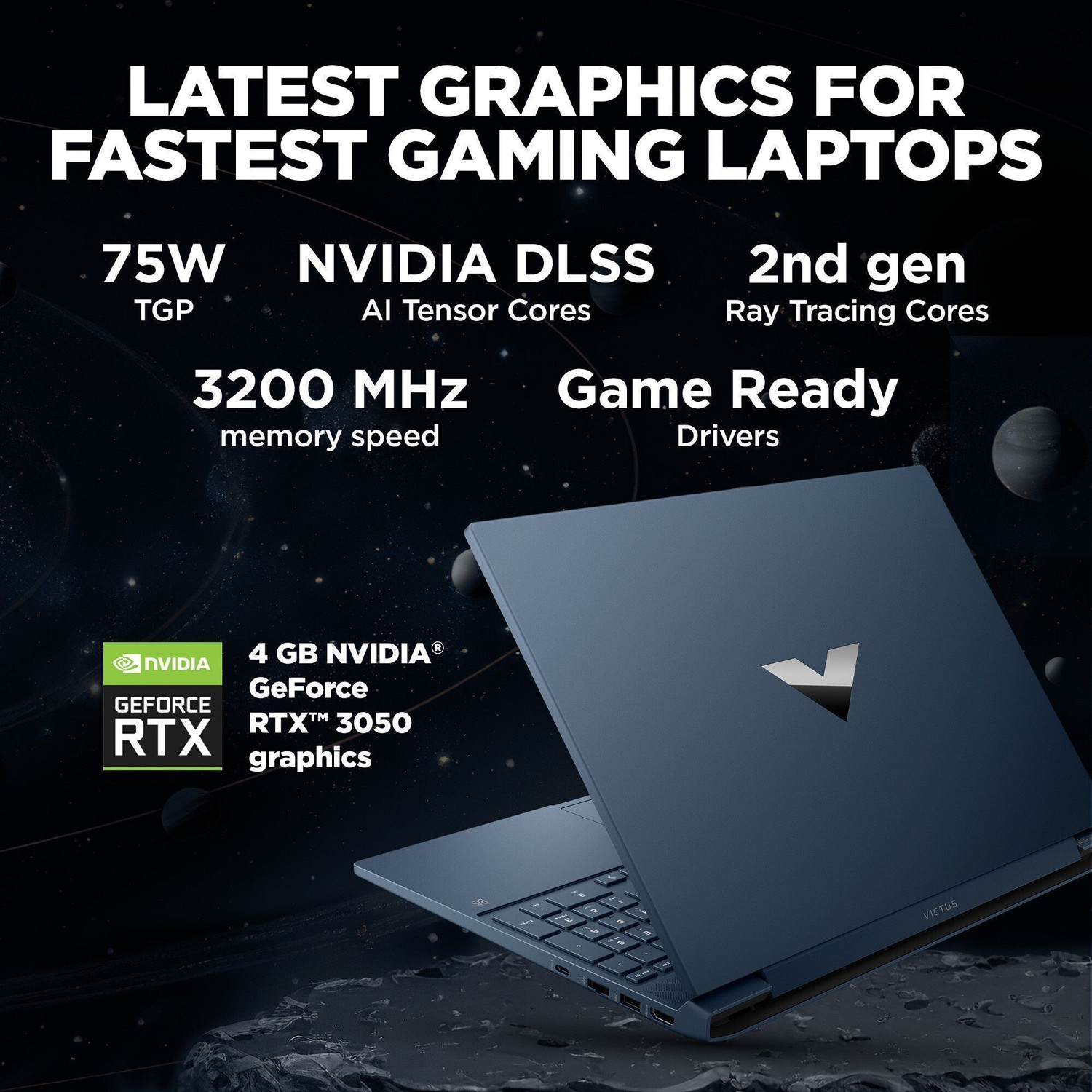 Image of HP Victus Intel Core i5 12th Gen 12450H - (16 GB /512 GB SSD /Windows 11 Pro /4 GB Graphics /NVIDIA GeForce RTX 3050) 15-fa0444TX / 15-fa0333TX Gaming Laptop