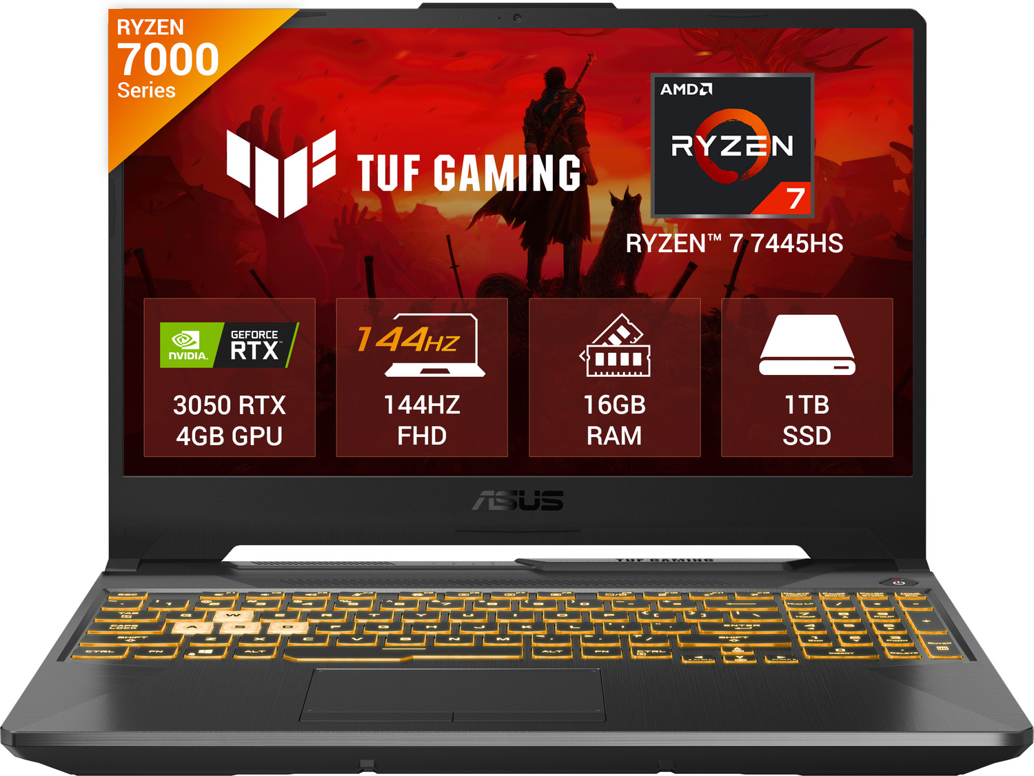 Image of ASUS TUF Gaming A15 (2025) AMD Ryzen 7 Hexa Core 7445HS - (16 GB /512 GB SSD /Windows 11 Home /4 GB Graphics /NVIDIA GeForce RTX 3050 /144 Hz) FA506NCG-HN200WS Gaming Laptop