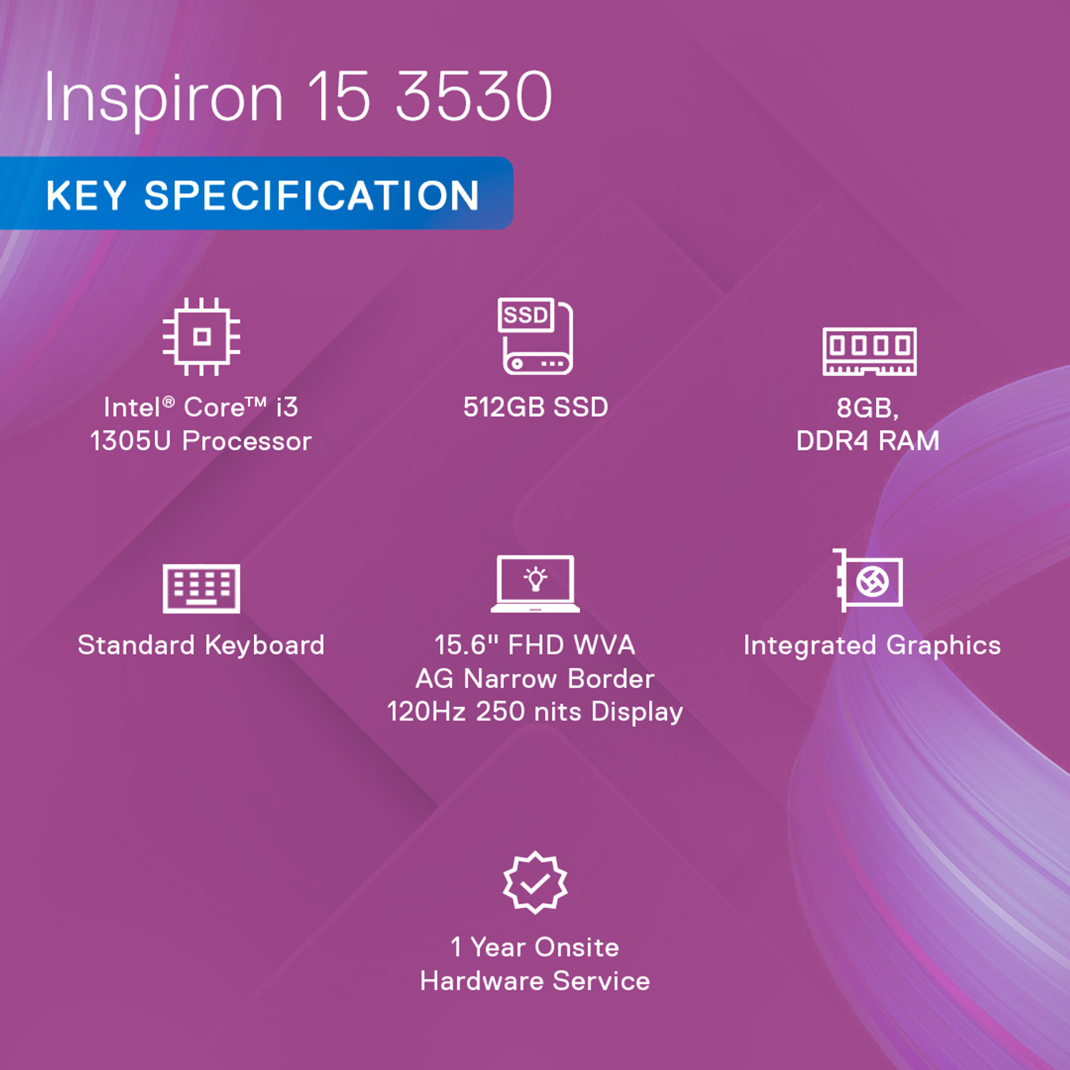 Image of DELL Intel Core i3 13th Gen - (8 GB /512 GB SSD /Windows 11 Home) 3530 Thin and Light Laptop
