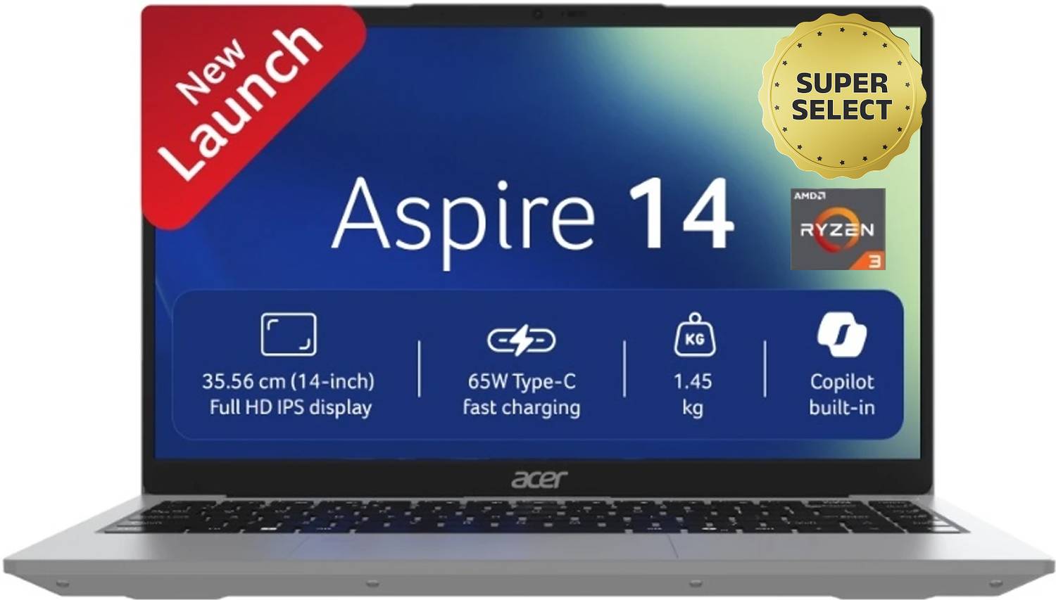Acer Aspire 14 AMD Ryzen 3 3200U 8GB/256GB SSD - Image 1