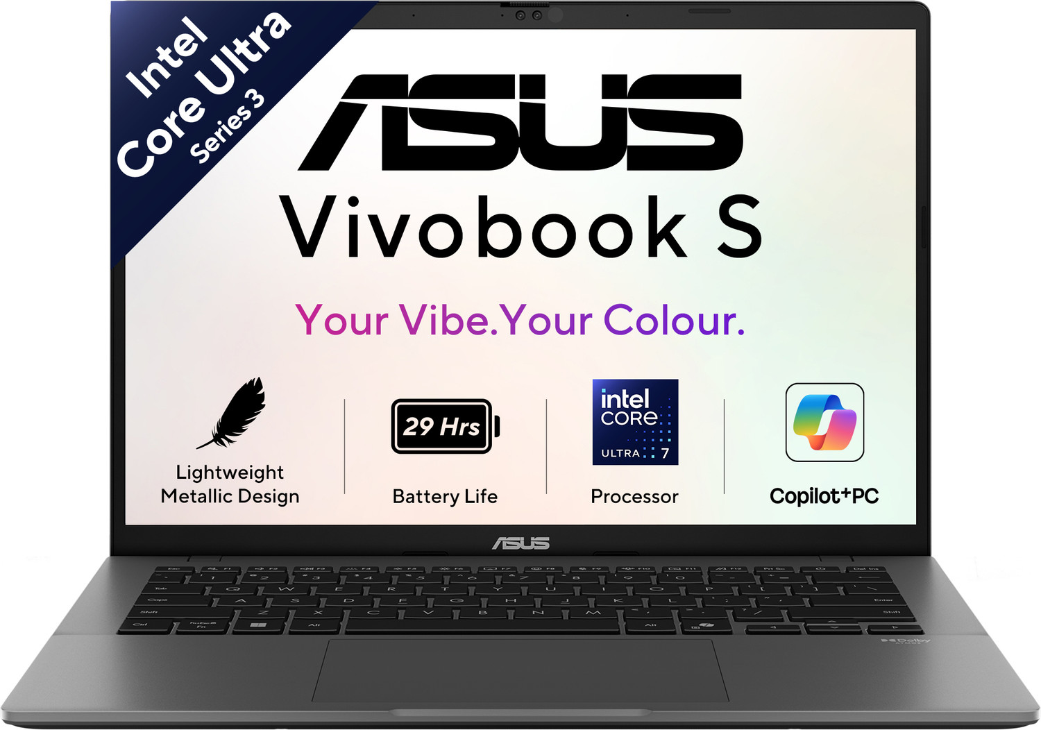 Image of ASUS Vivobook S14 OLED (2026) AI PC with Office 2024 + M365 Basic*, Copilot+ PC Intel Core Ultra 7 Series 3 355 - (16 GB /1 TB SSD /Windows 11 Home) S3407AA-SF060WS Thin and Light Laptop