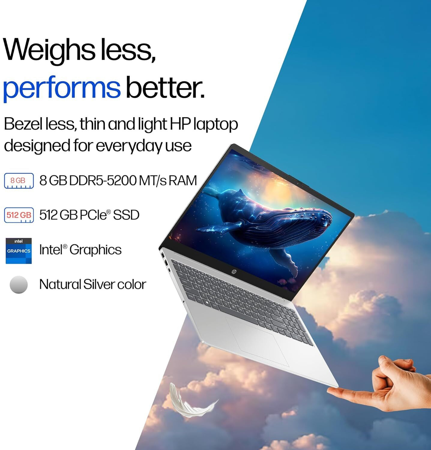 Image of HP 15 with Office 2024 Intel Core 3 14th Gen 100U - (8 GB /512 GB SSD /Windows 11 Home) 15-FD0883TU Laptop