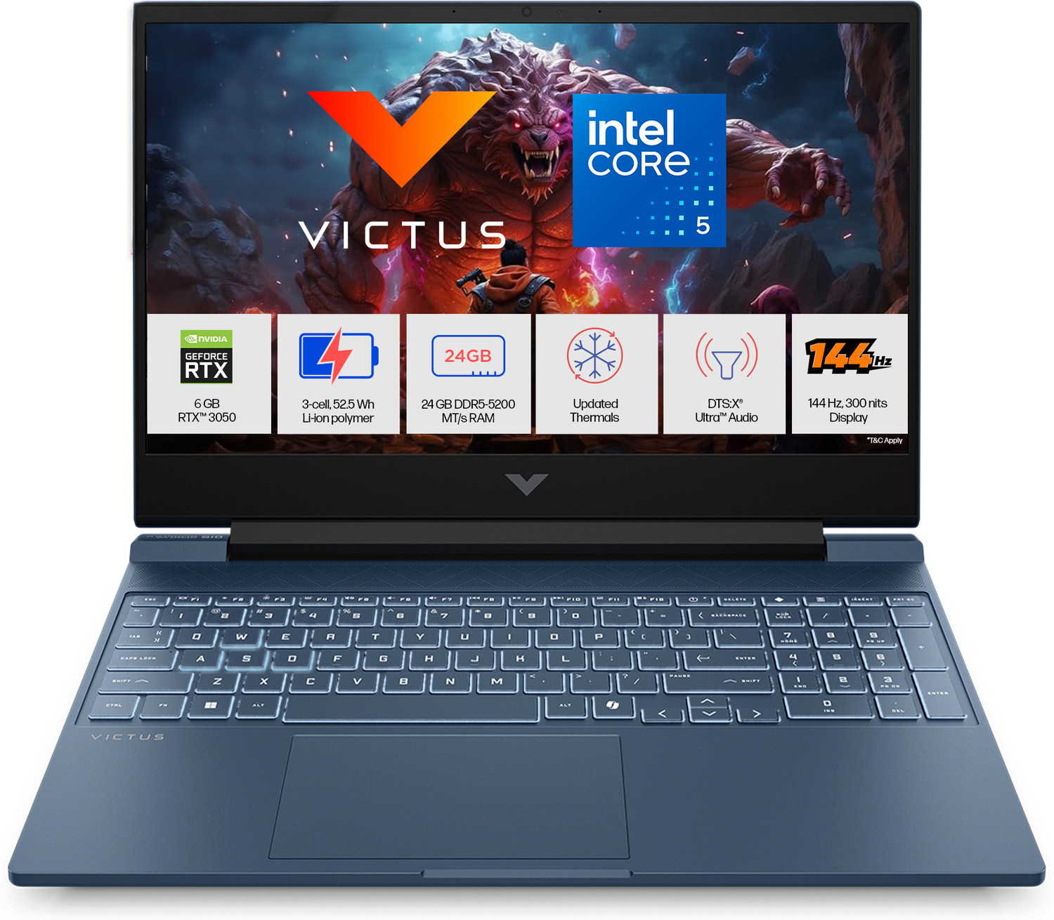 Image of HP Victus Intel Core 5 210H - (24 GB /512 GB SSD /Windows 11 Home /6 GB Graphics /NVIDIA GeForce RTX 4050) 15-fa2506TX Gaming Laptop