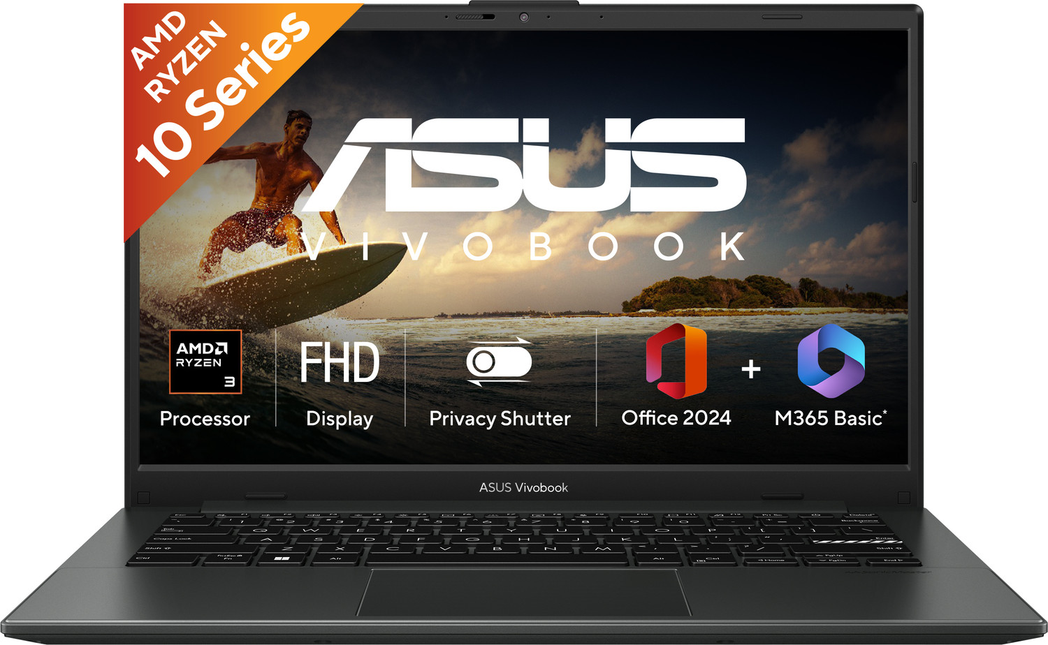 Image of ASUS Vivobook Go 14 (2026) with Office 2024 + M365 Basic AMD Ryzen 3 Quad Core 30 - (8 GB /512 GB SSD /Windows 11 Home) E1404FA-EB1414WS Thin and Light Laptop