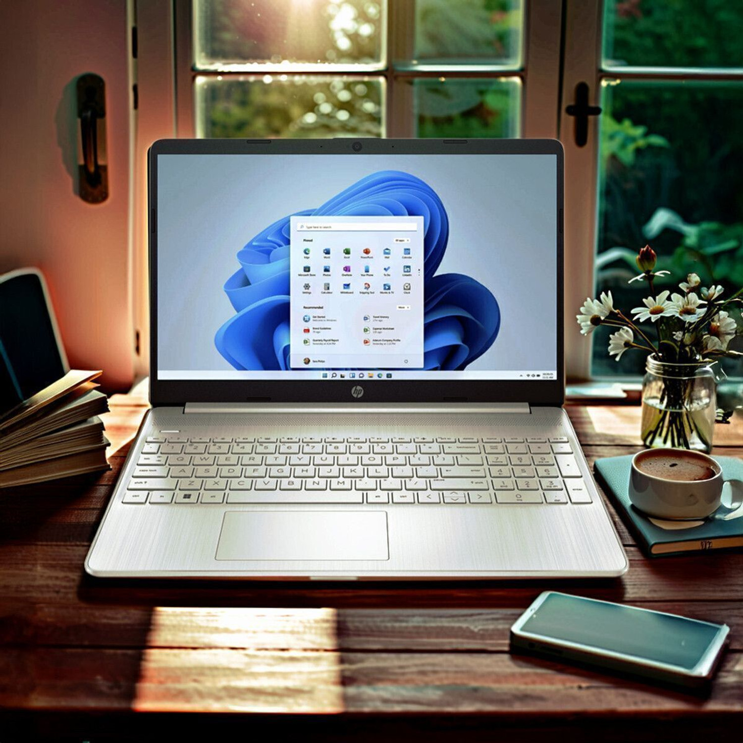 Image of HP AMD Ryzen 5 Hexa Core 5500U - (8 GB /512 GB SSD /Windows 11 Home) 15s- eq2304au Thin and Light Laptop