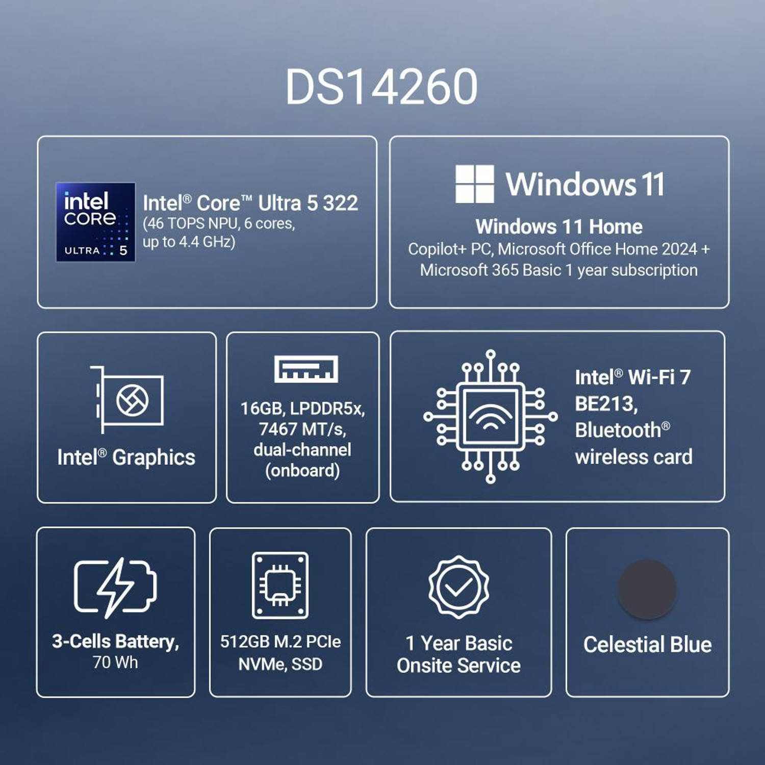 Image of DELL Previously Inspiron - Premium Series Intel Core Ultra 5 322 - (16 GB /512 GB SSD /Windows 11 Home /Intel Graphics) 14S Creator Laptop