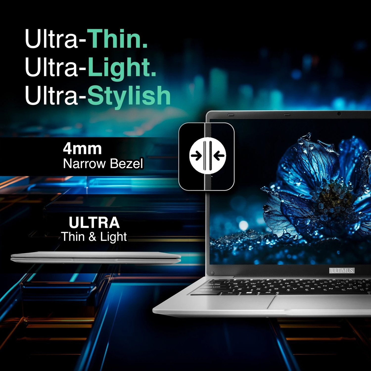 Image of Ultimus APEX BOLD N Intel Pentium Quad Core N4200 - (8 GB /256 GB SSD /Windows 11 Home) NU14U9INC54LS-CS Thin and Light Laptop