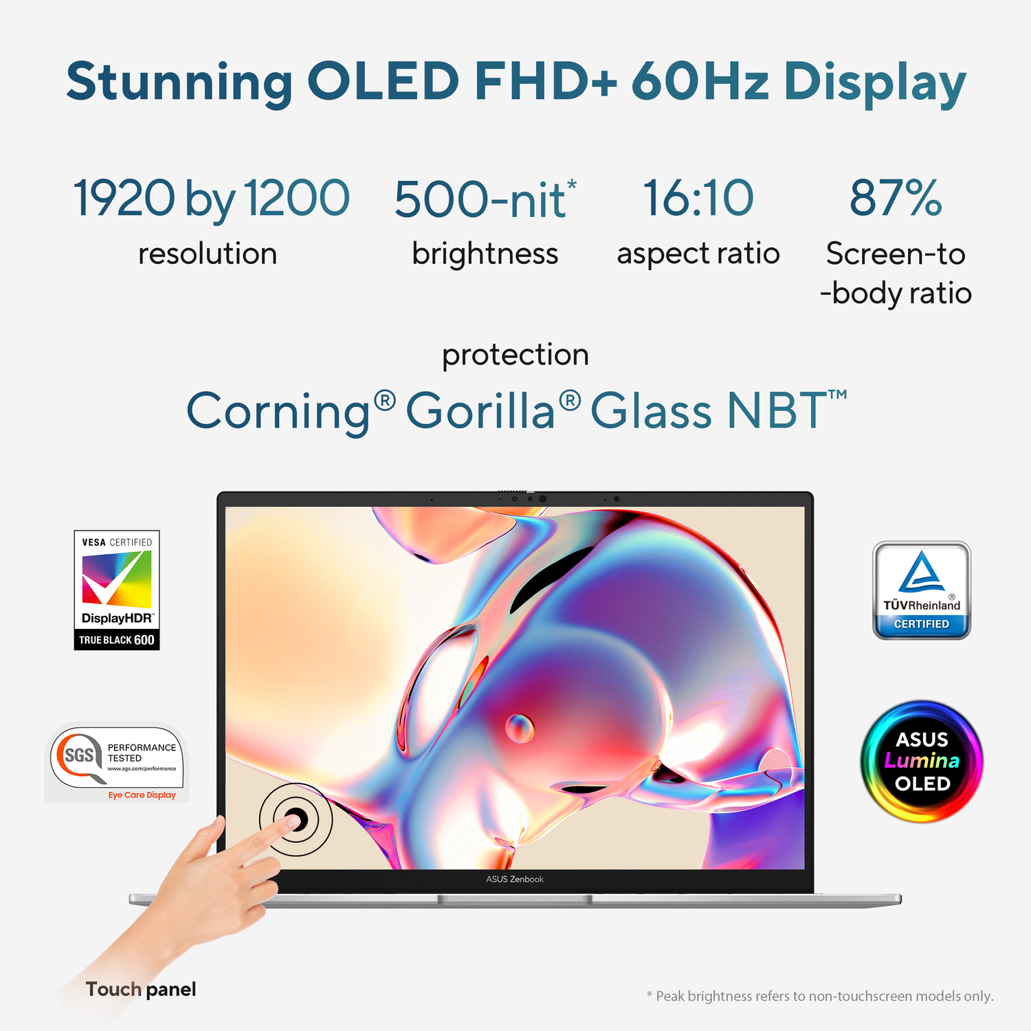 Image of ASUS Zenbook 14 (2025) with Touch Screen, MSO 2024 + M365 Basic*,AI Boost 13 NPU TOPS Intel Core Ultra 5 225H - (16 GB /1 TB SSD /Windows 11 Home) UX3405CA-QL1111WS Thin and Light Laptop