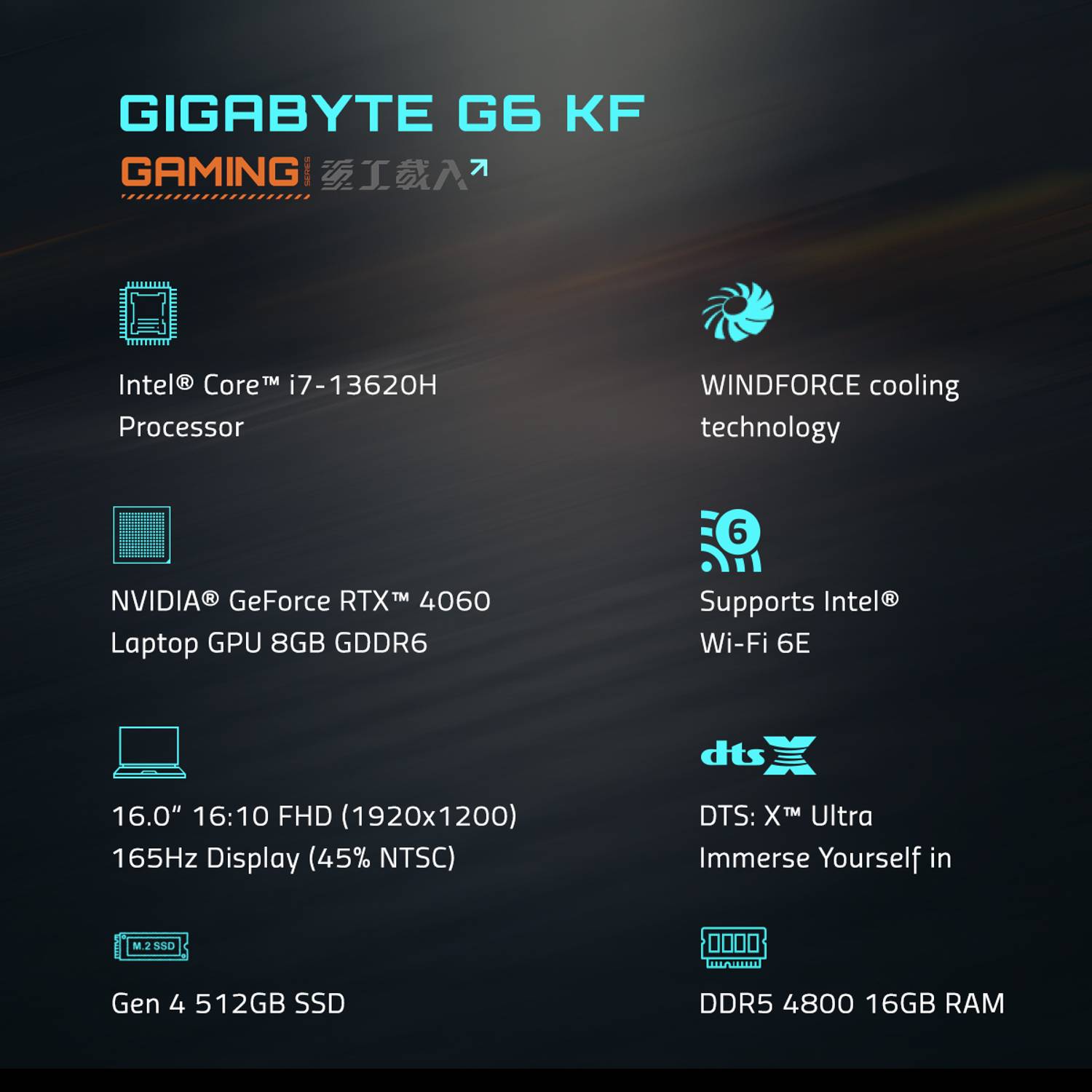 GIGABYTE G6 KF-H3IN893KH Intel Core i7 13th Gen Gaming Laptop - Image 3